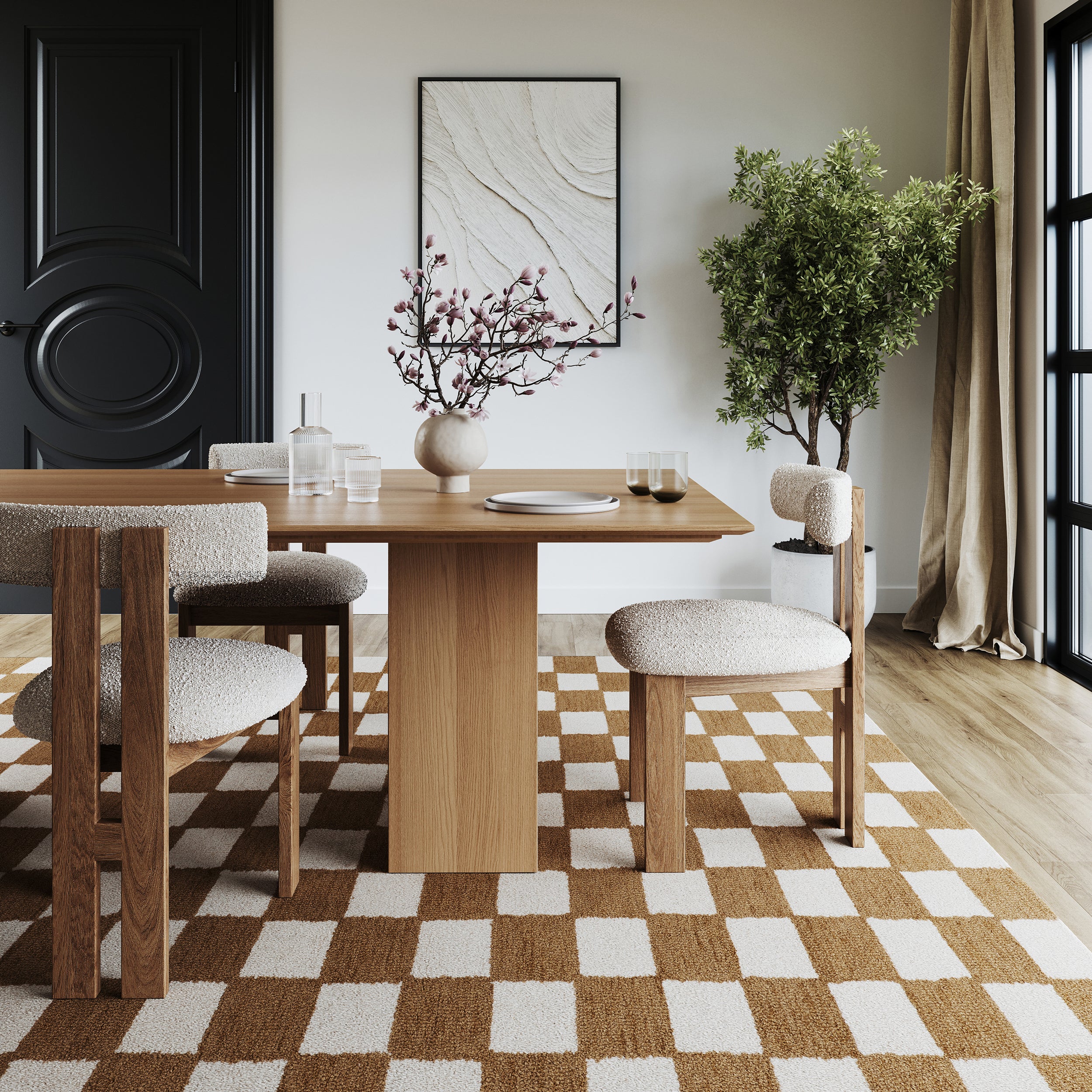 Nuloom Quinarae Checkered Wool-Blend Rug - Image 2