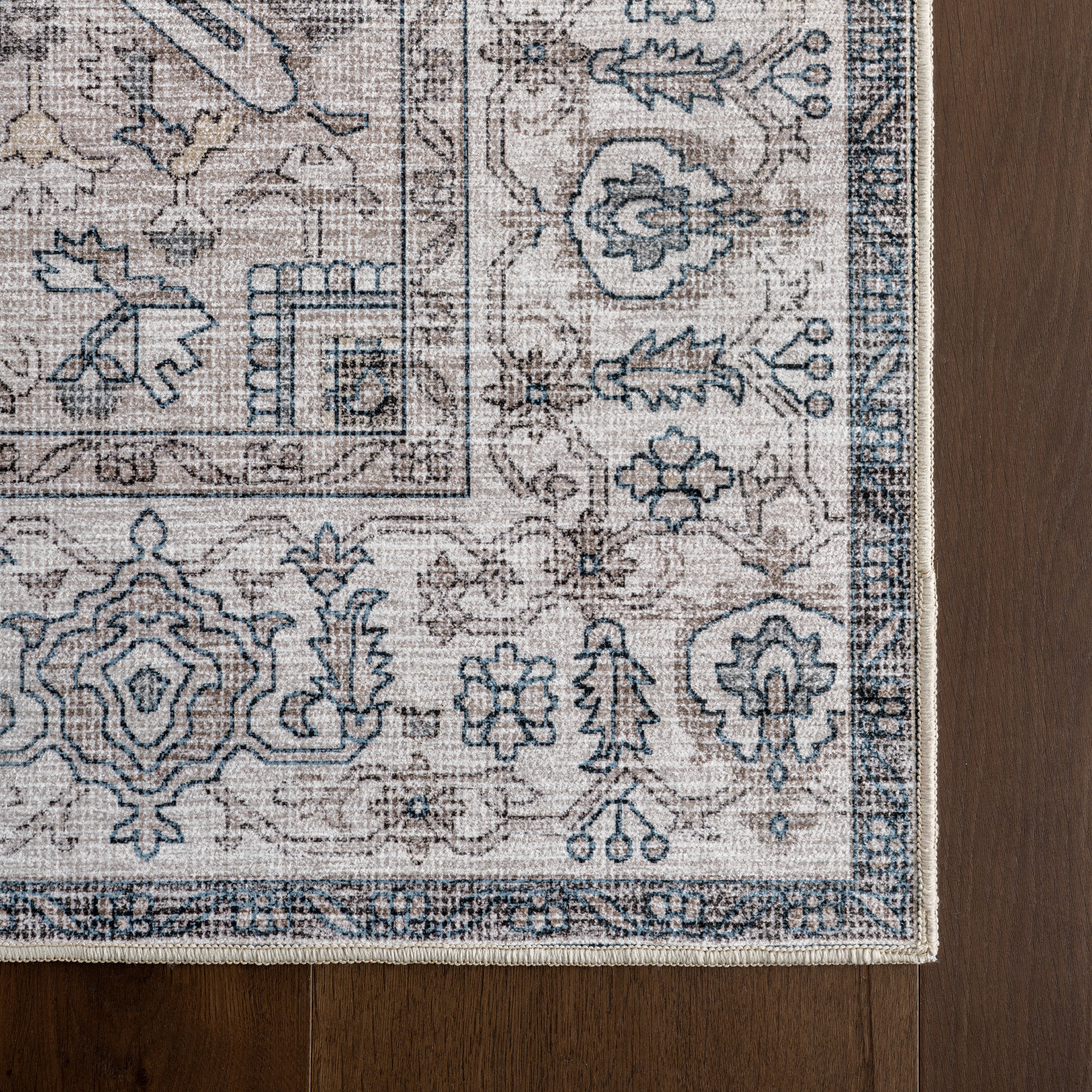 Vita SplashGuard Vintage Medallion Machine Washable Area Rug - Image 16