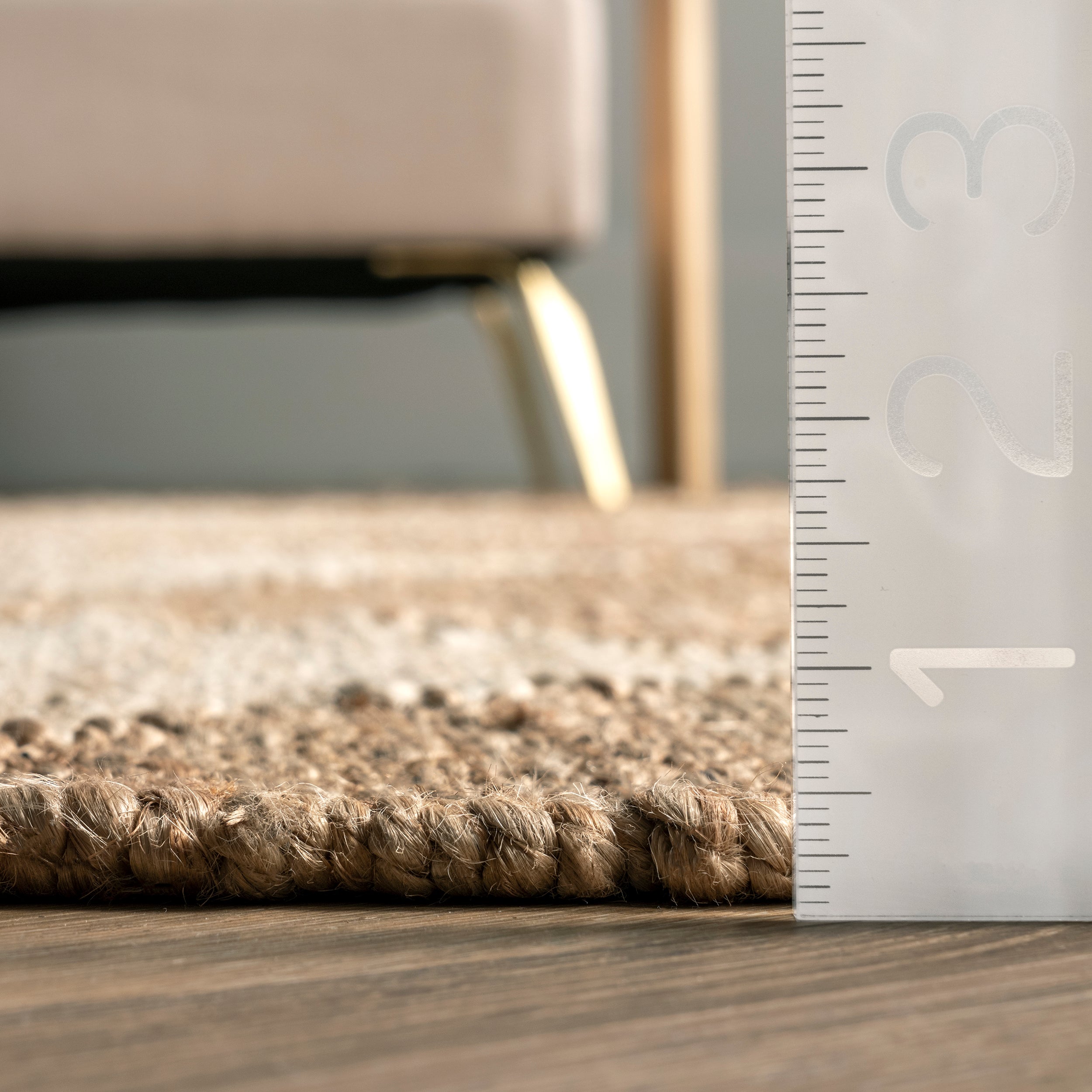 Louie Diamond Checkerboard Jute Area Rug - Image 3