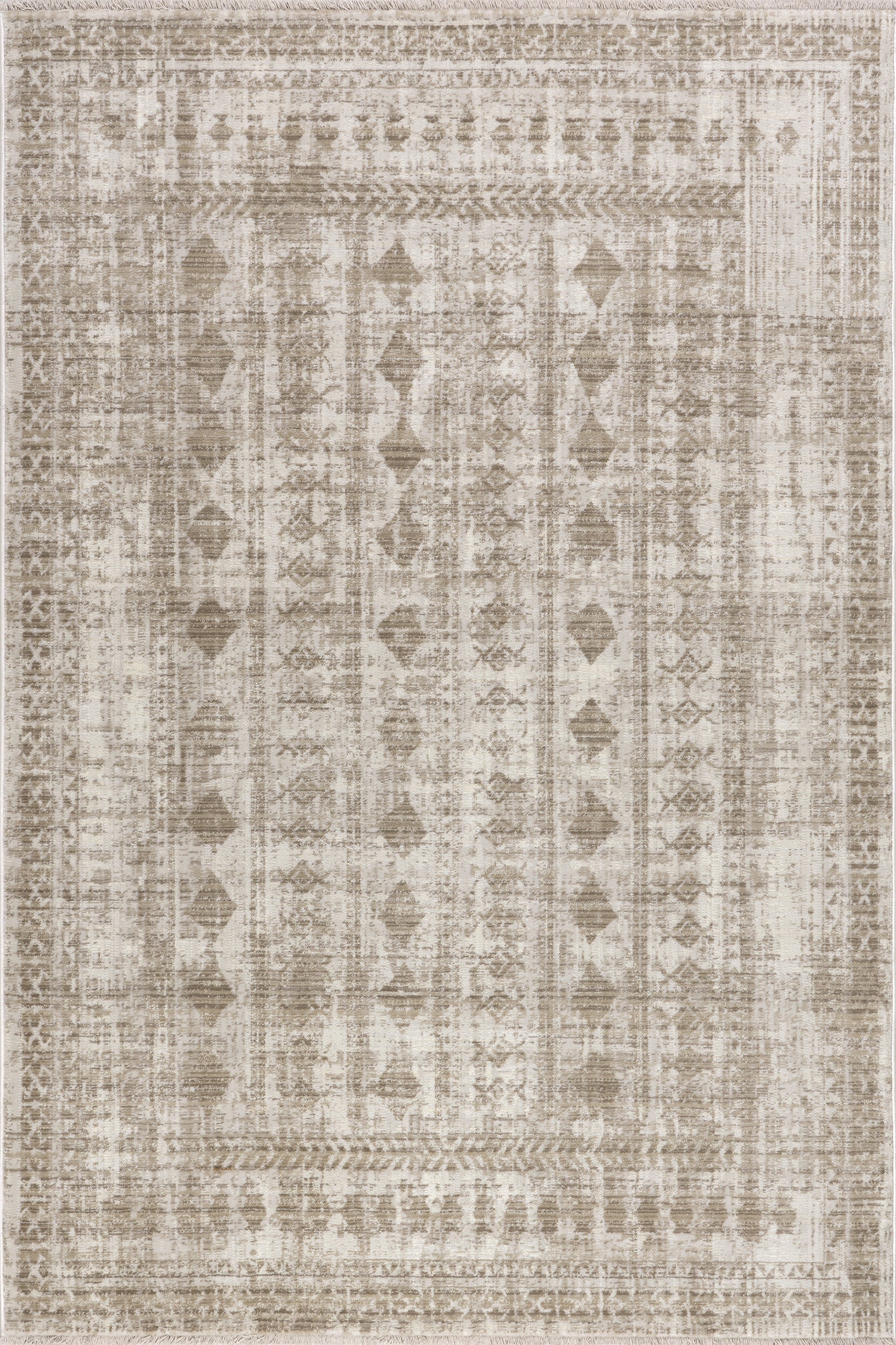Saturdays Geometric Fringed Area Rug