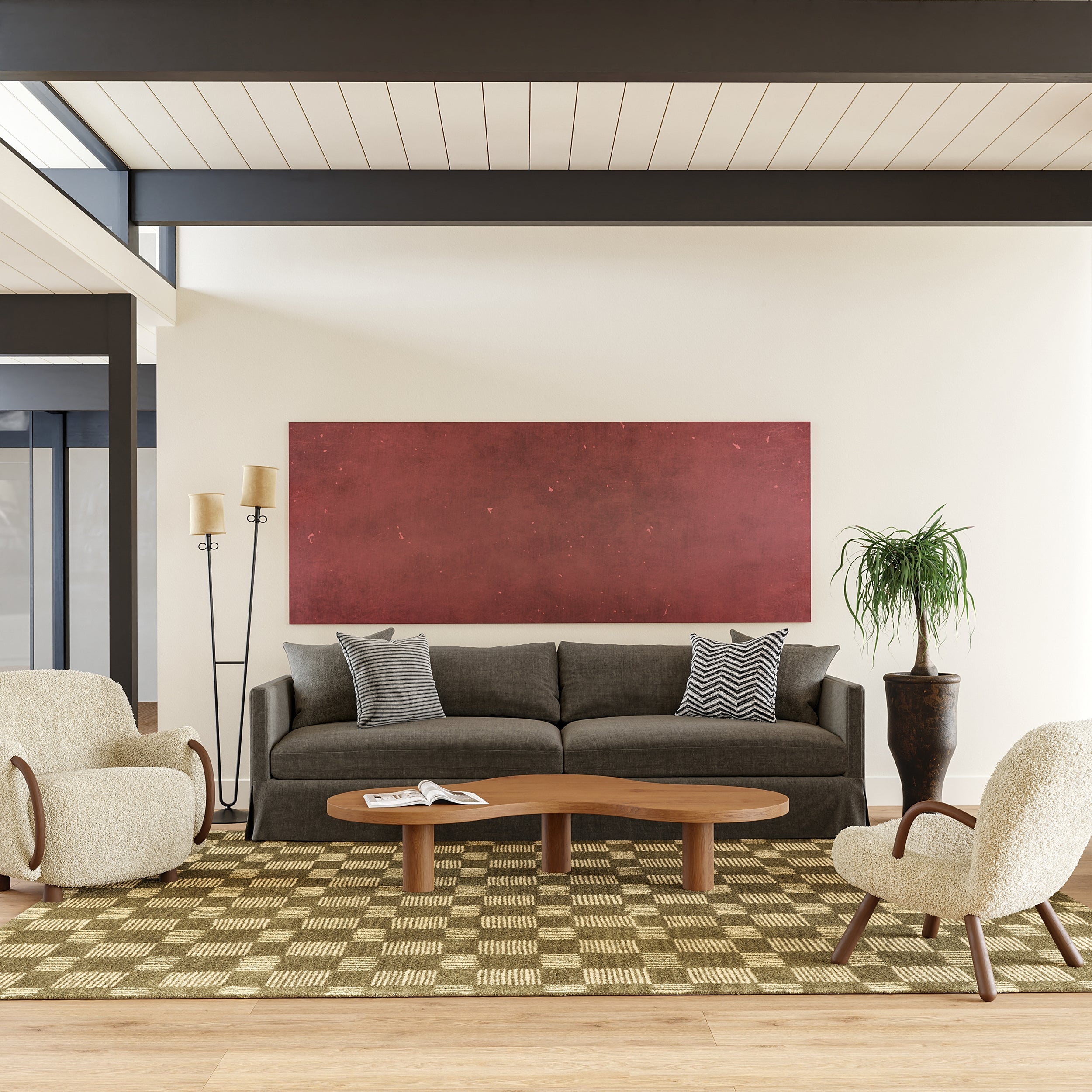 Quince Checkered Wool Area Rug - Image 10