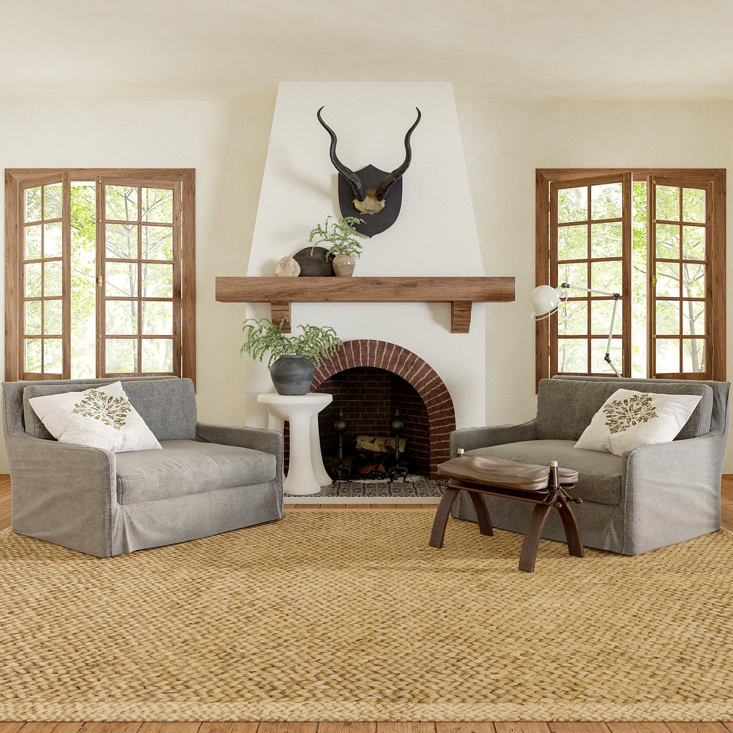 Willow Bordered Jute Area Rug - Image 2