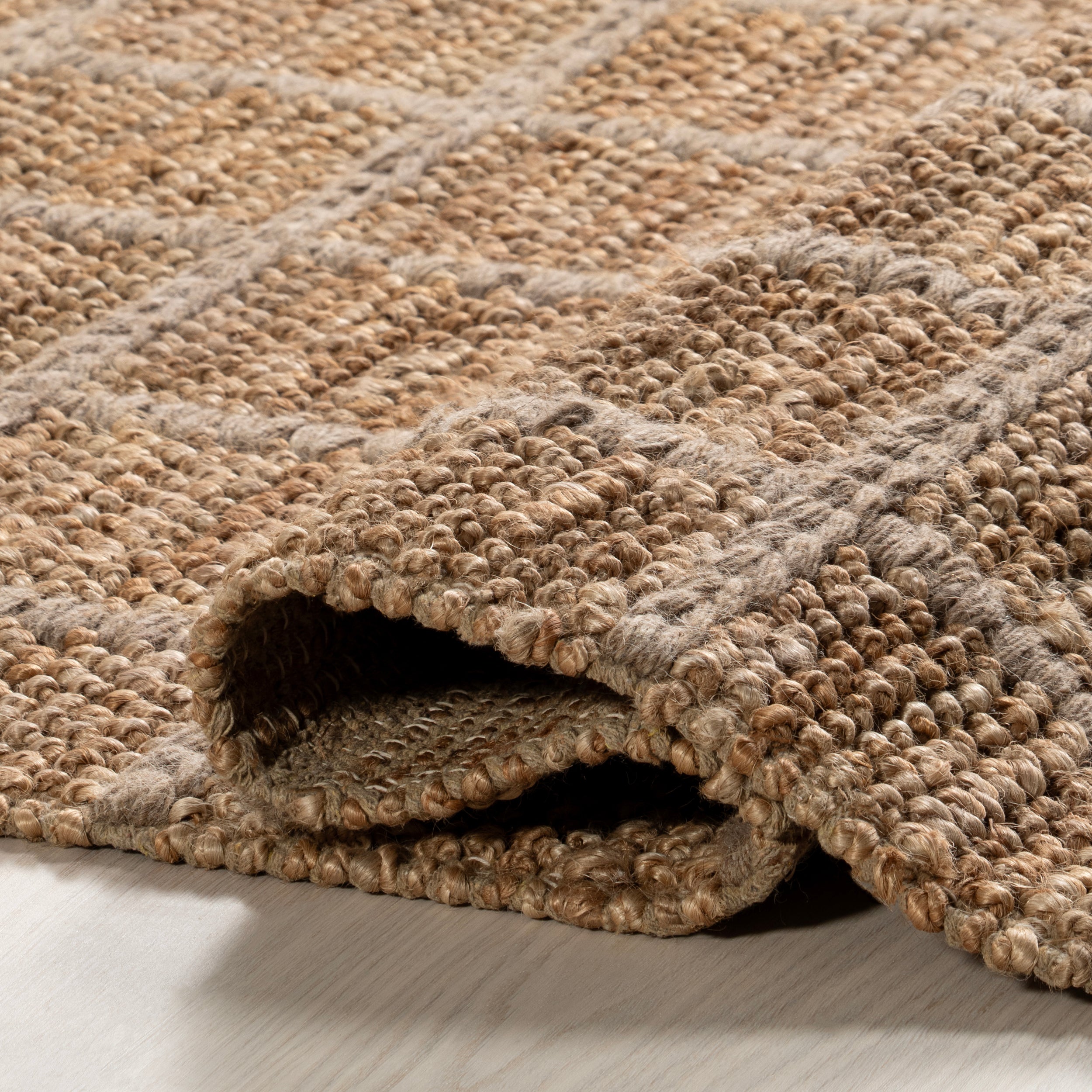 Penni Checked Jute and Wool Area Rug - Image 4