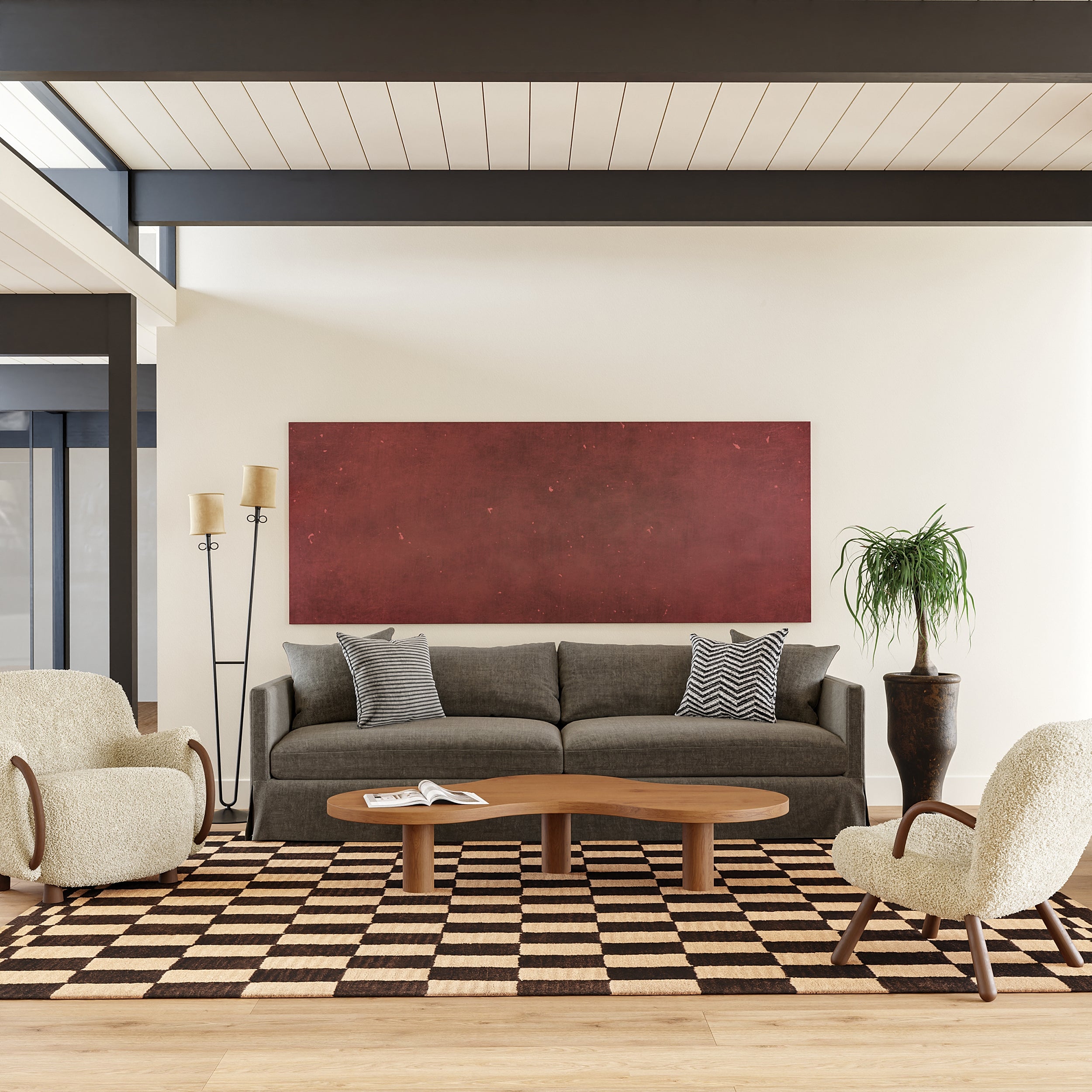 Kia Checkerboard Wool Area Rug - Image 10