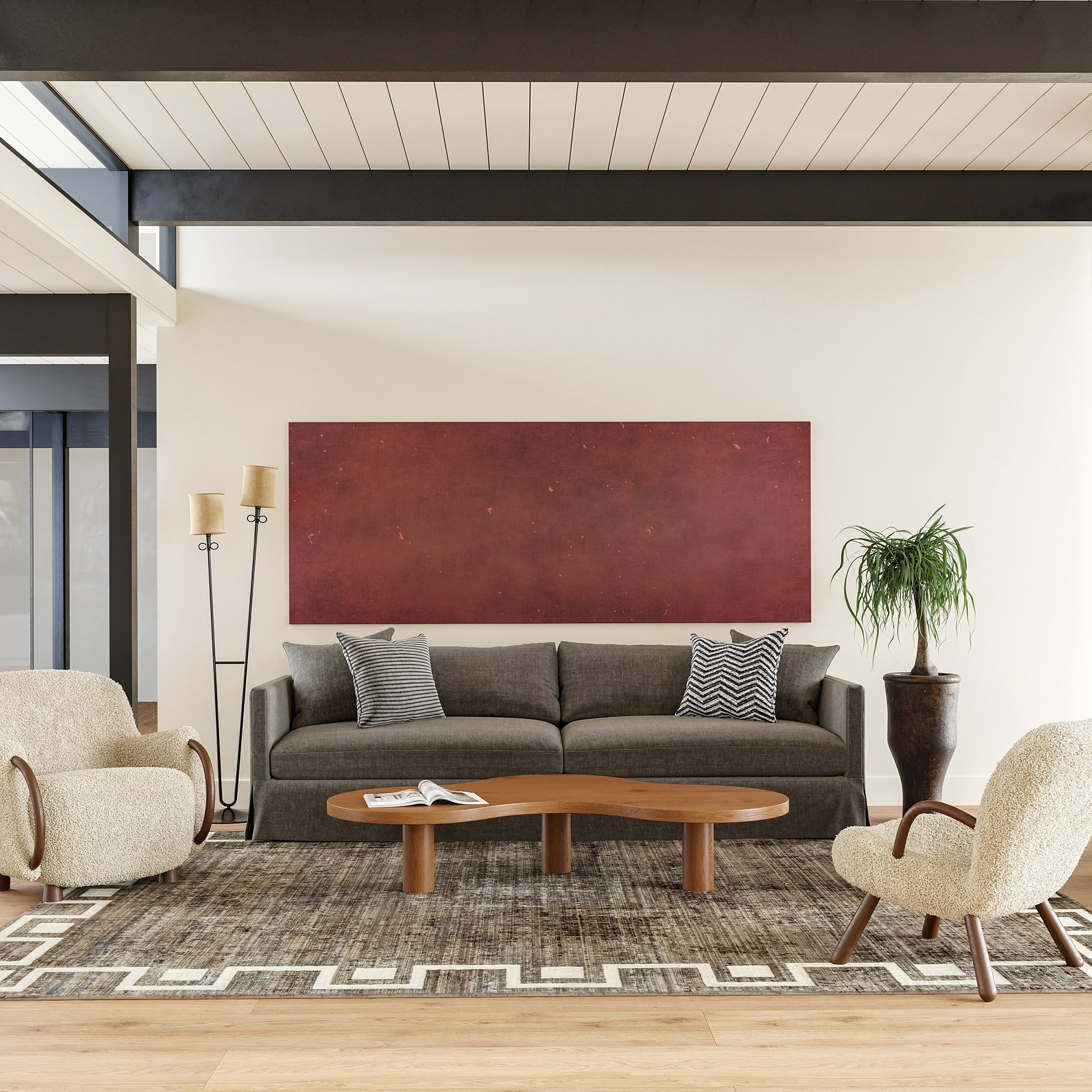 Olvera Geometric Bordered Area Rug - Image 2