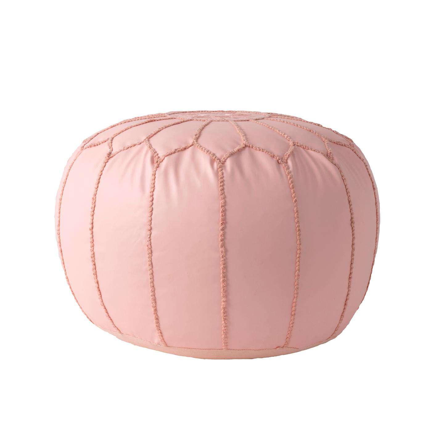 Classic Moroccan Faux Leather Filled Ottoman Pouf - Image 16