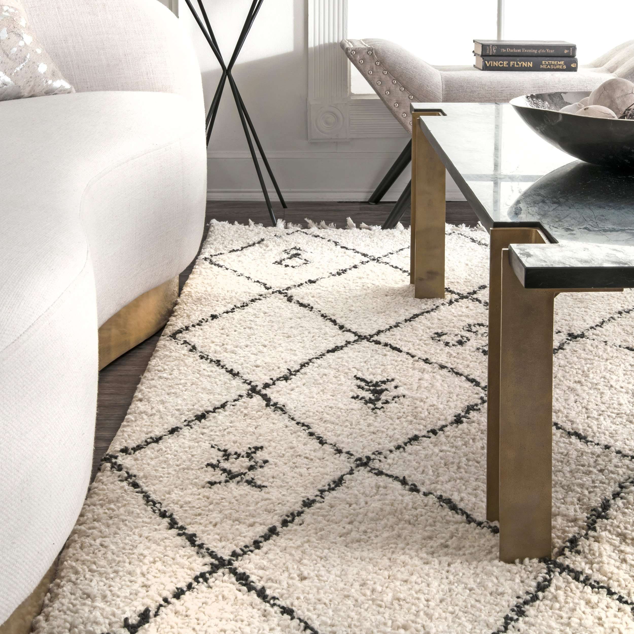 Chrissy Moroccan Trellis Tassel Rug - Image 5