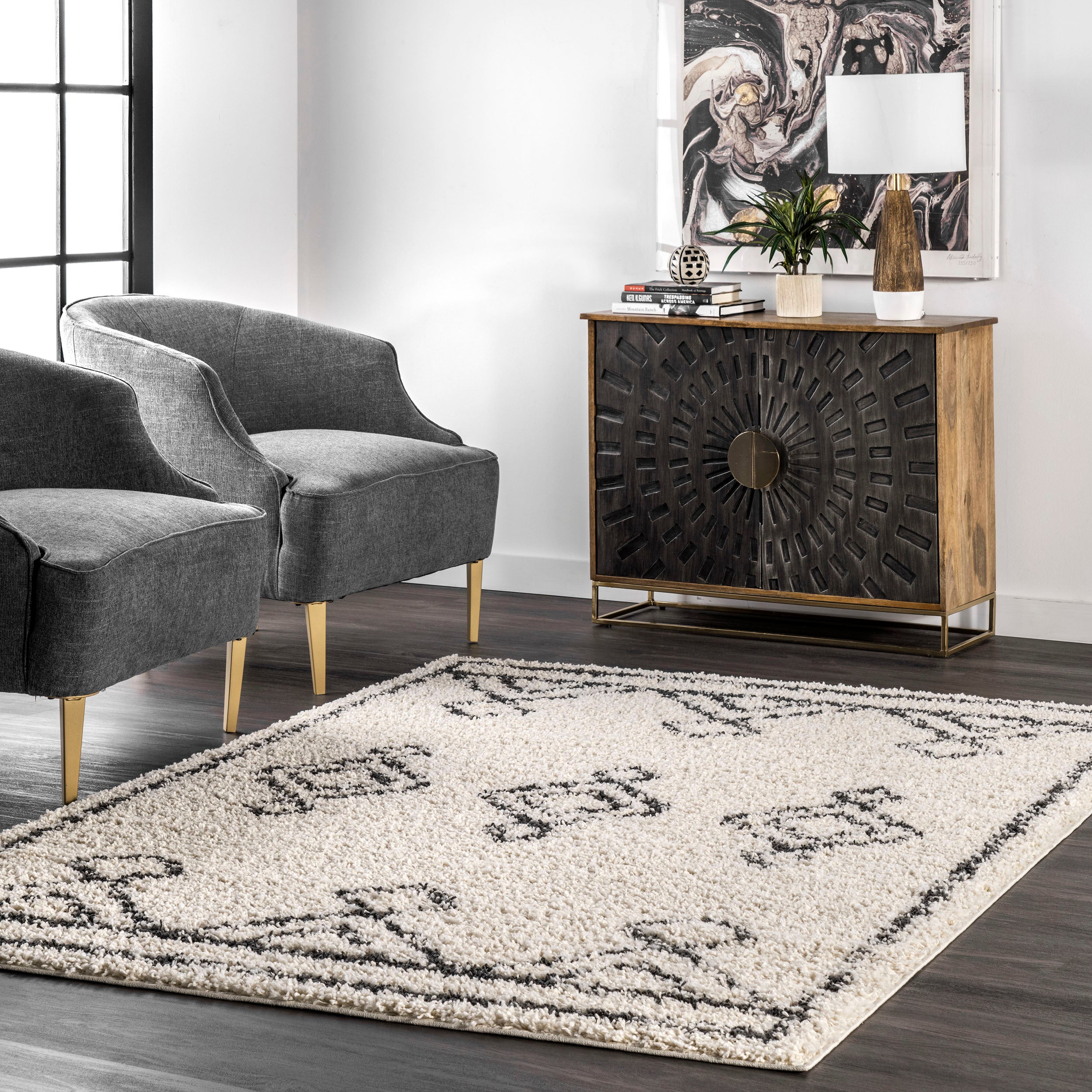Mira Diamond Drop Moroccan Area Rug - Image 2