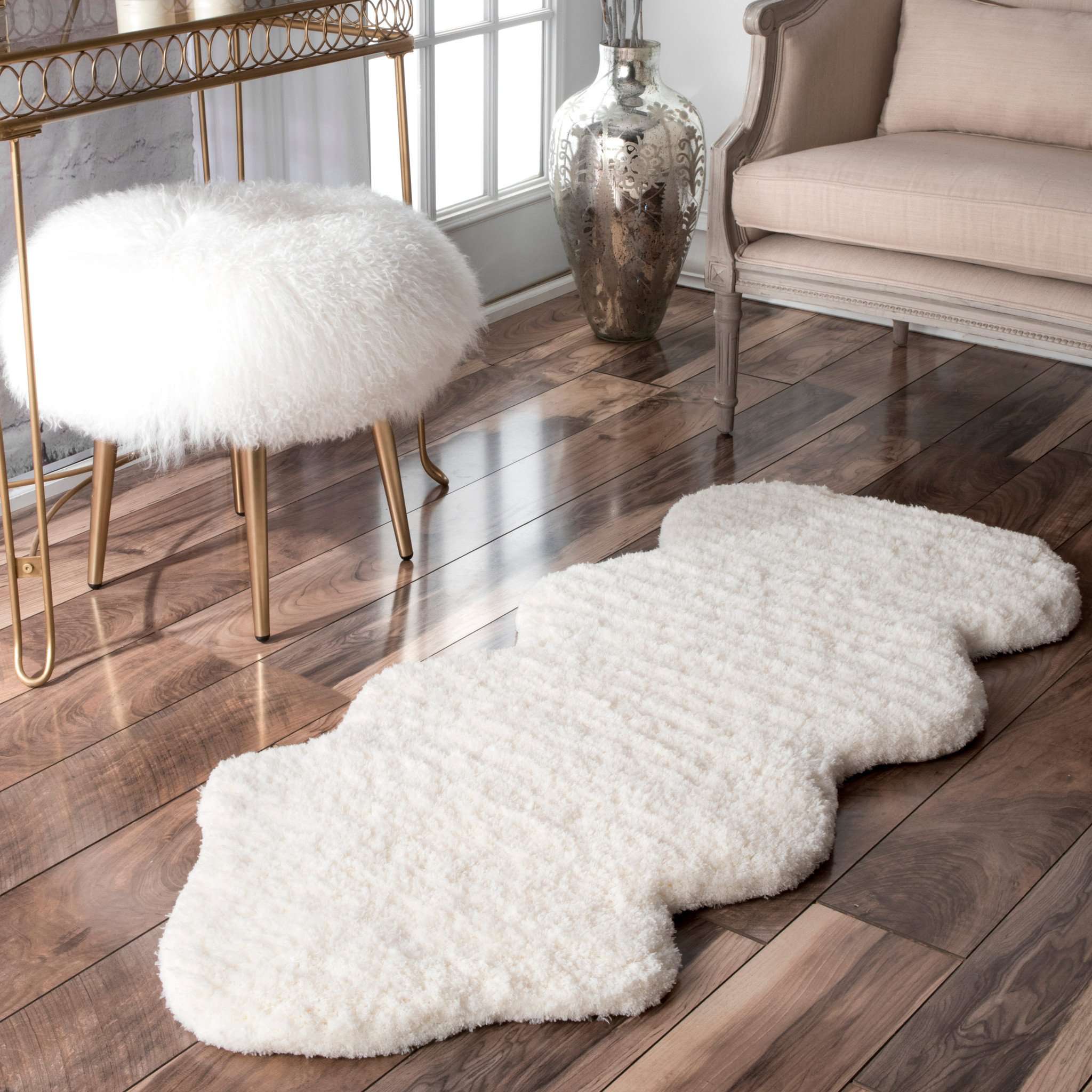 Hand Tufted One and a Half Piece Faux Sheepskin - Image 2
