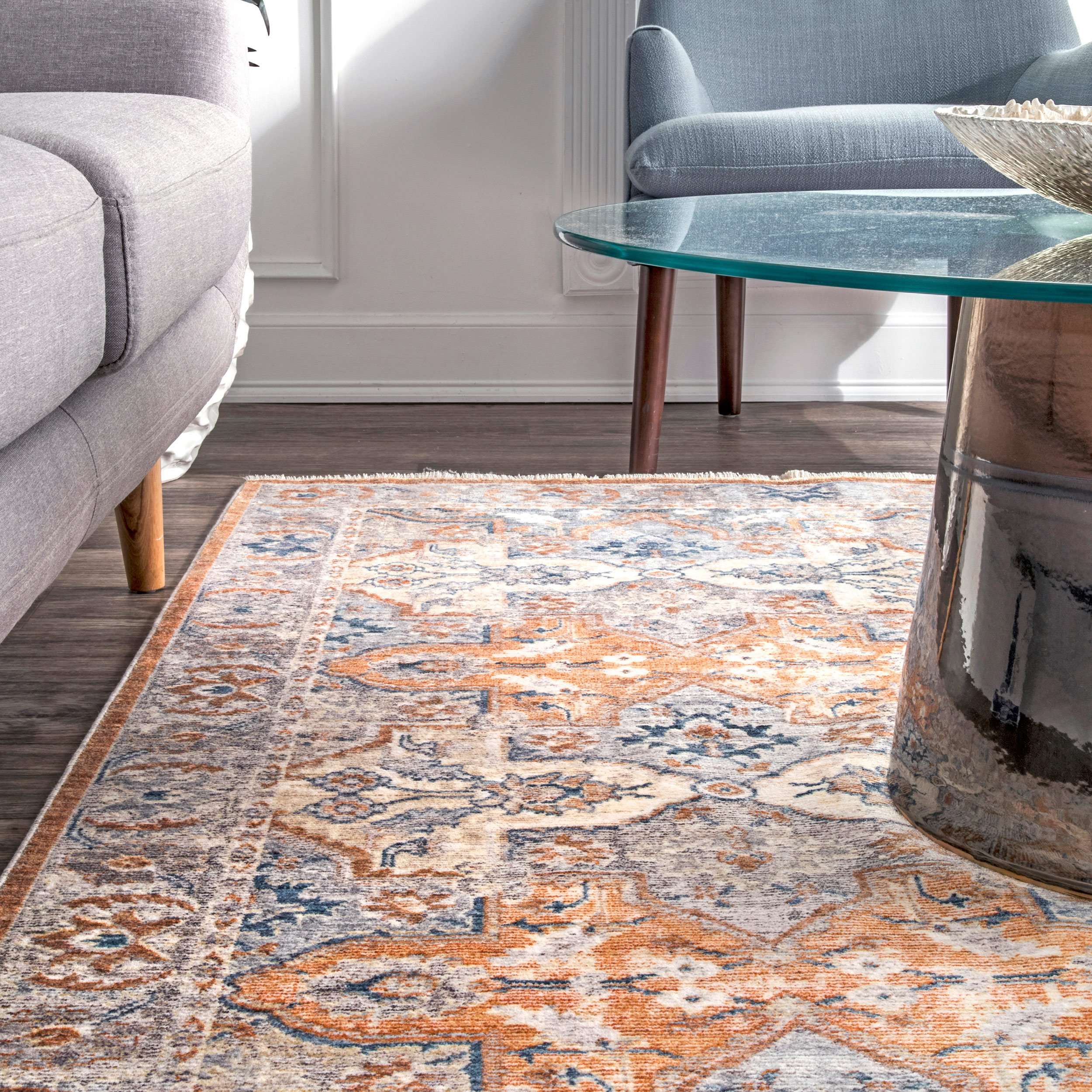 Vintage Elle Tribal Fringe Area Rug - Image 5