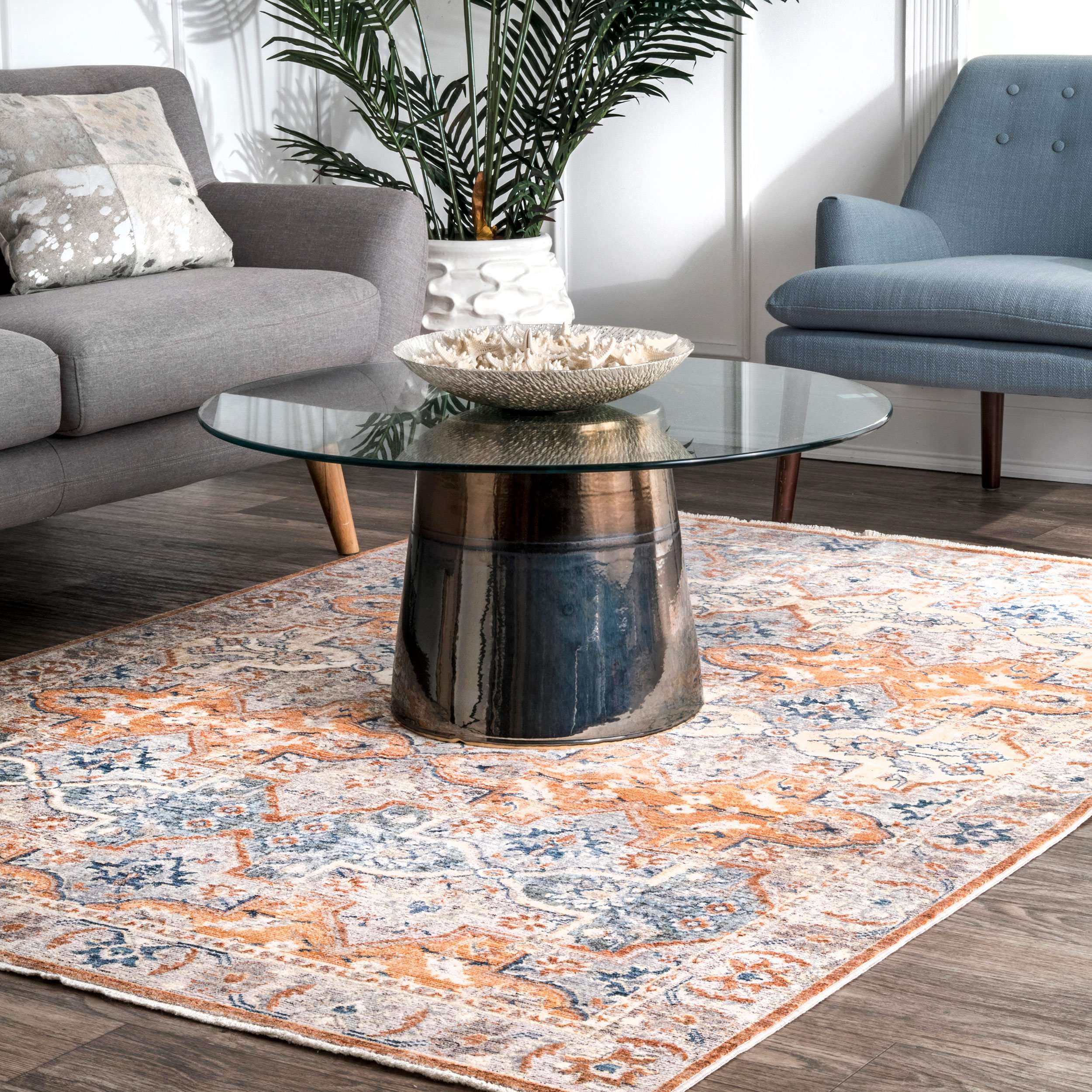 Vintage Elle Tribal Fringe Area Rug - Image 2