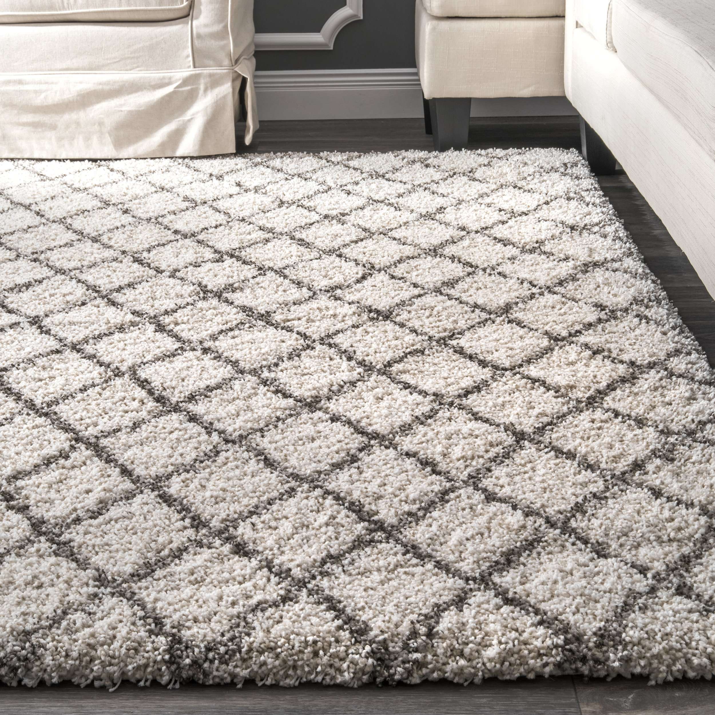 Lenita Trellis Shaggy Area Rug - Image 3