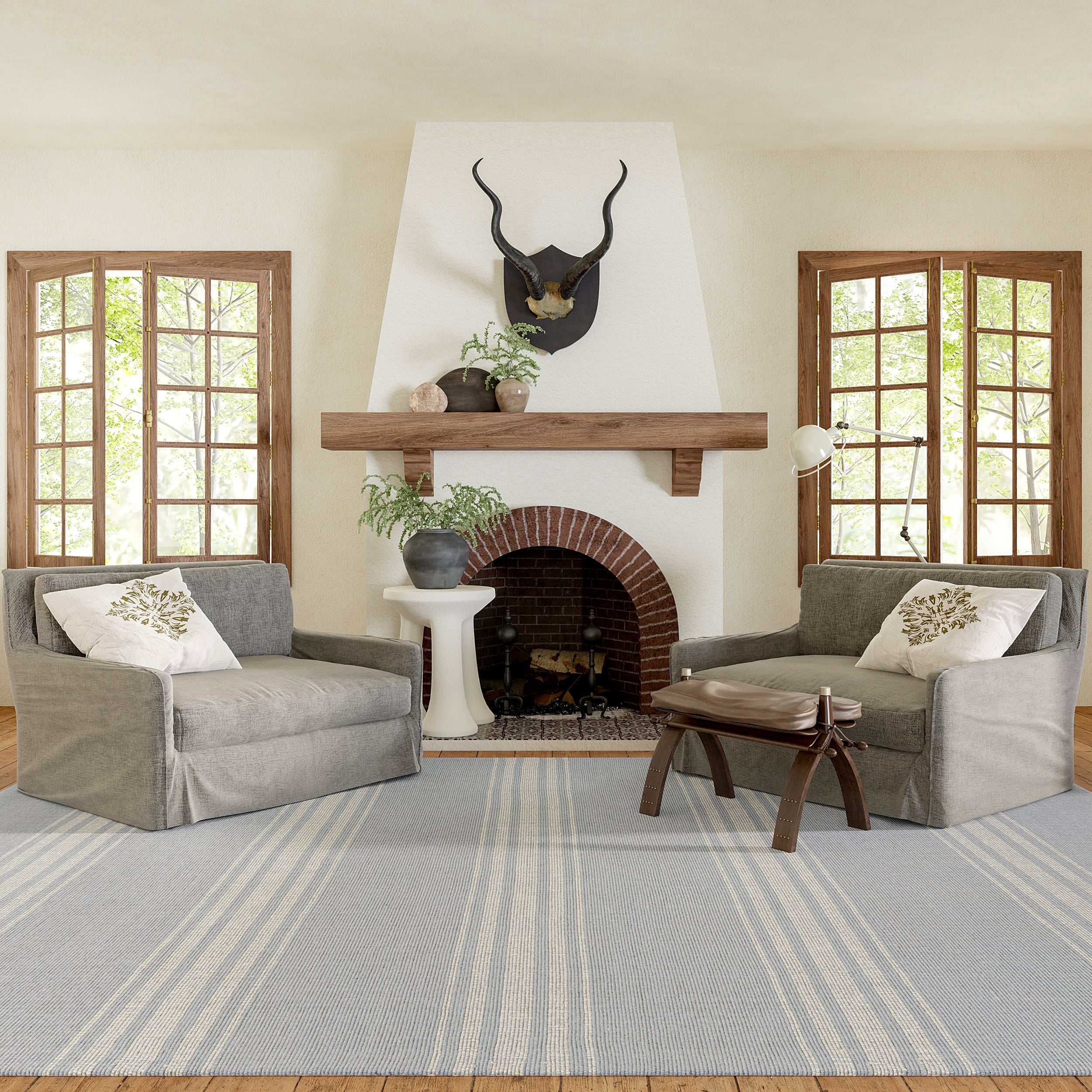 Bergamot Striped Cotton Area Rug - Image 24