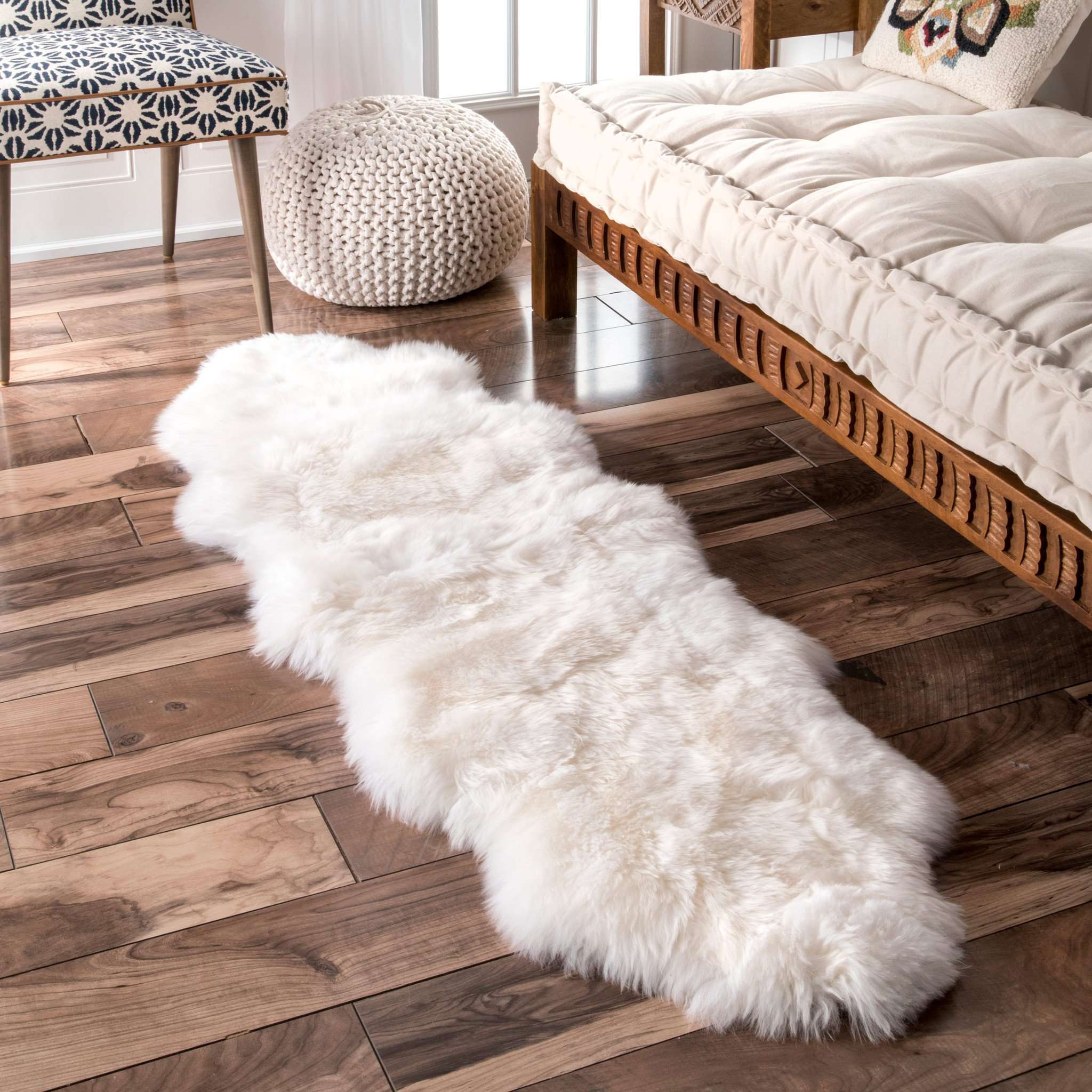 Hand Made Due Sheepskin Area Rug - Image 2