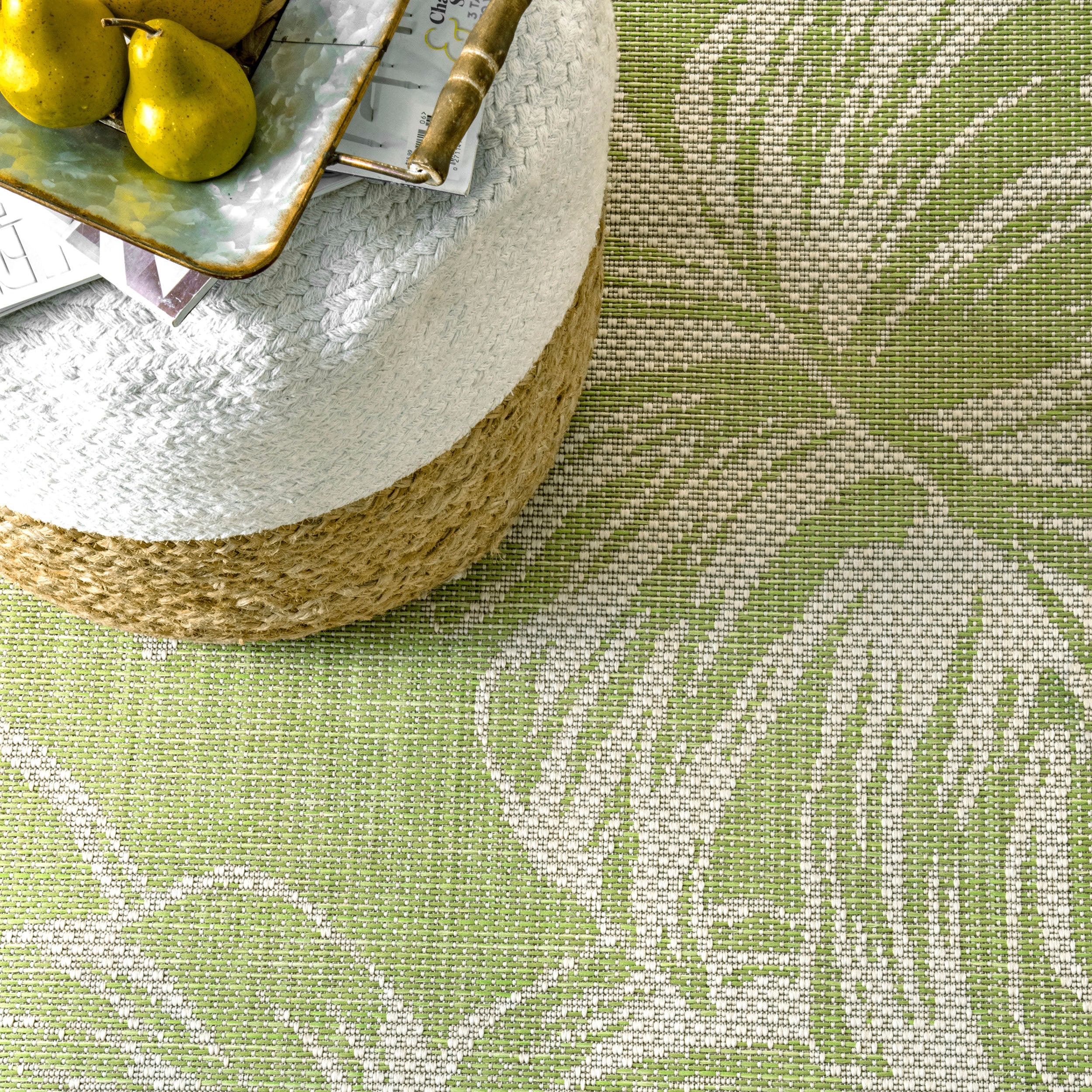 Belle Palm Leaves Indoor/Outdoor Area Rug - Image 4