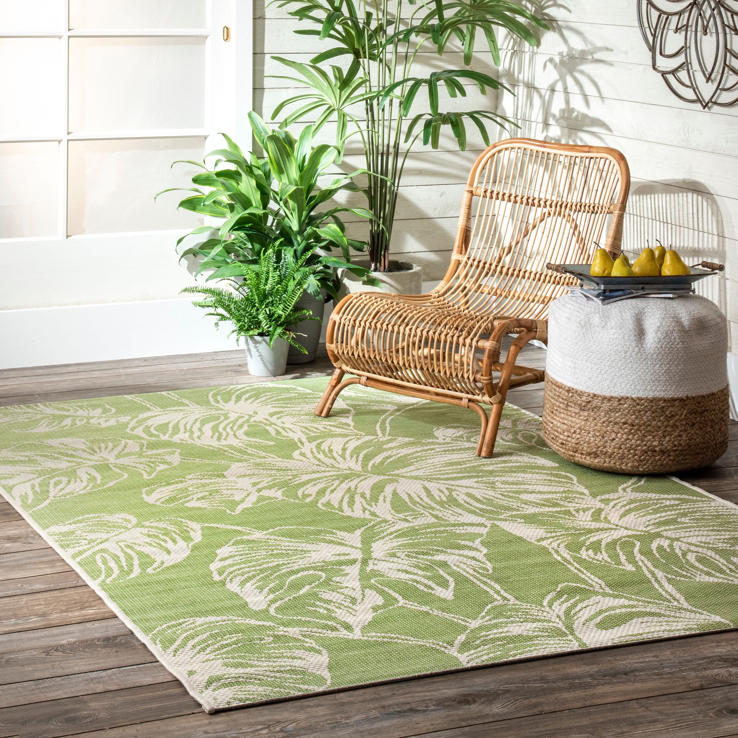 Belle Palm Leaves Indoor/Outdoor Area Rug - Image 2