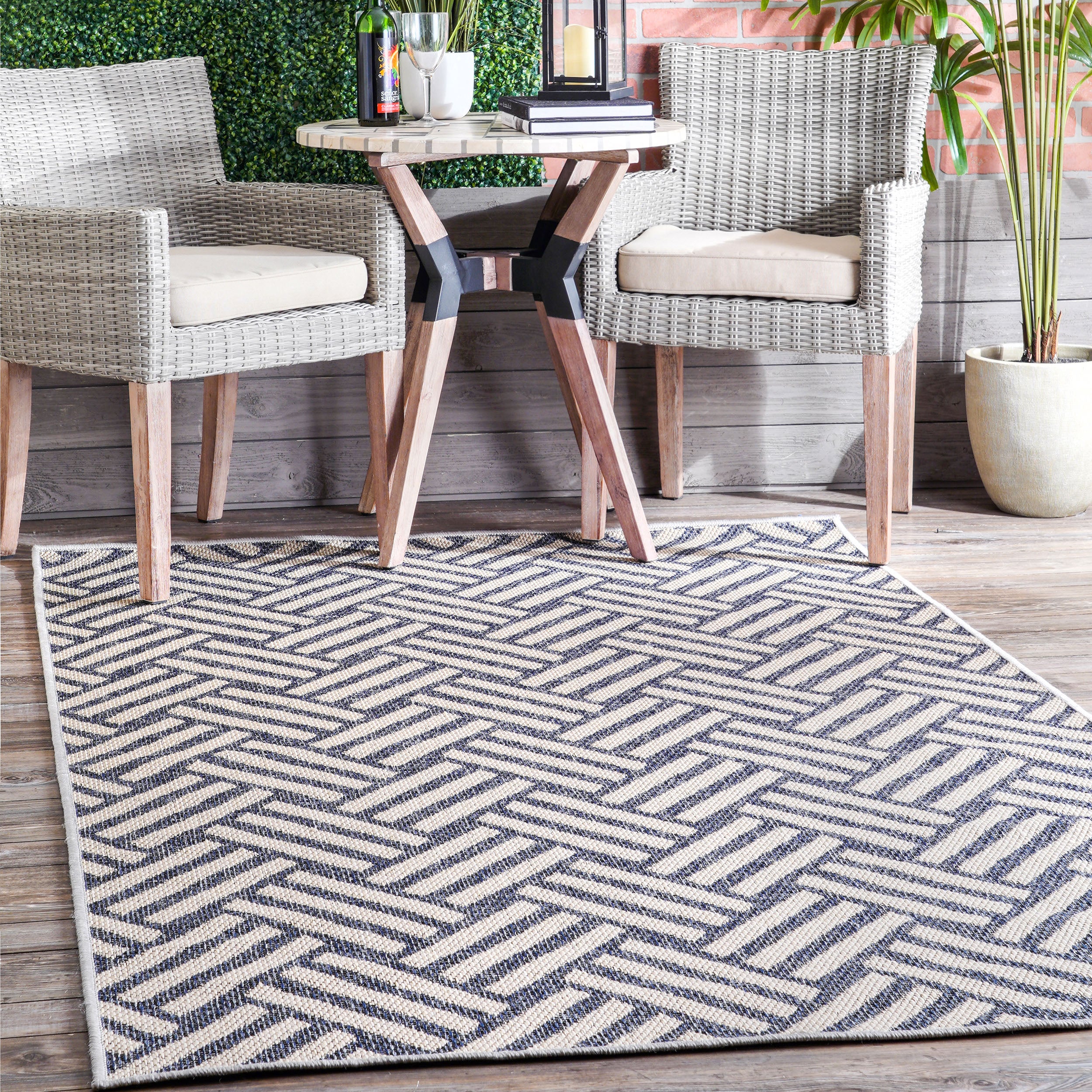 Wynter Homely Herringbone Indoor/Outdoor Area Rug - Image 2