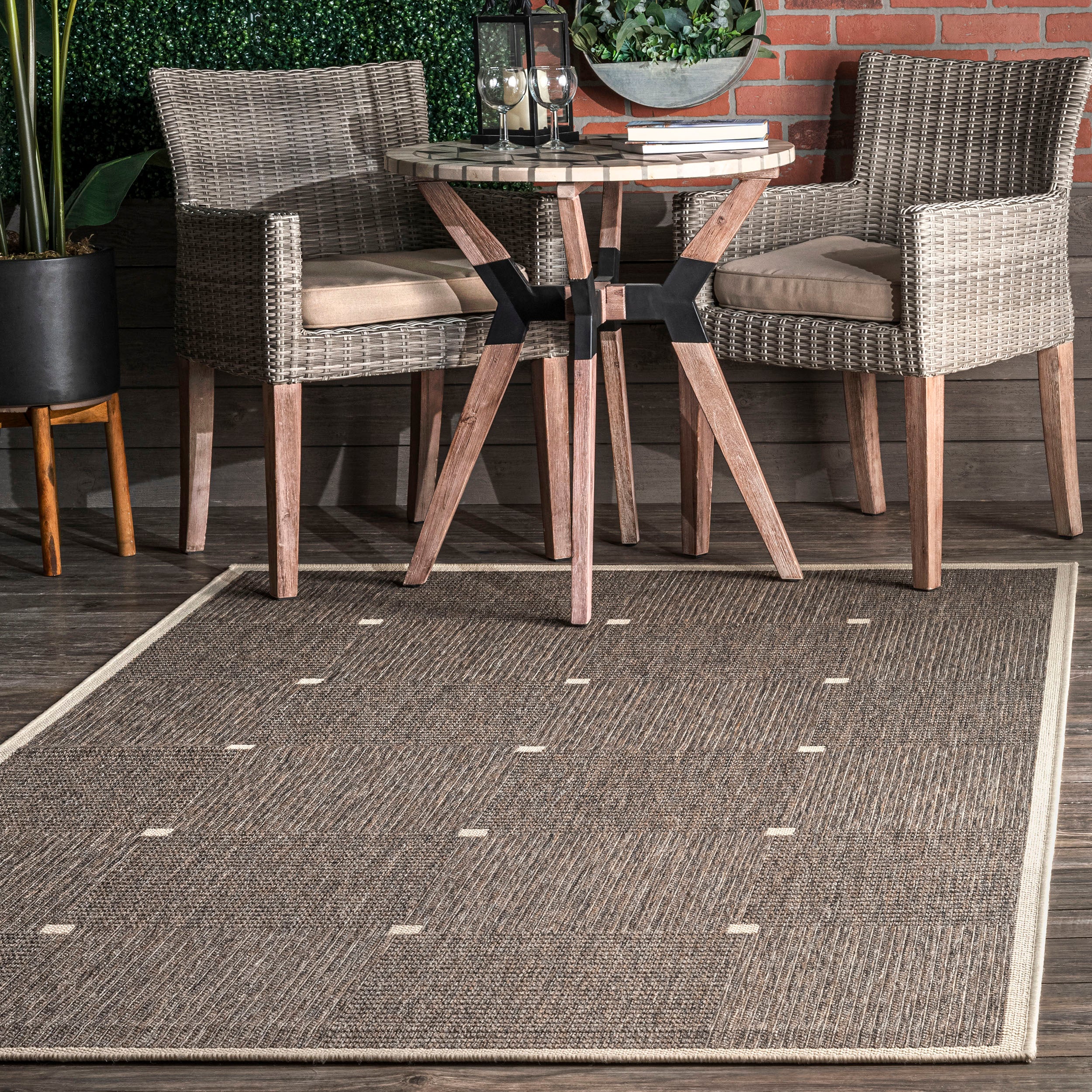 Ryann Glen Check Indoor/Outdoor Area Rug - Image 2