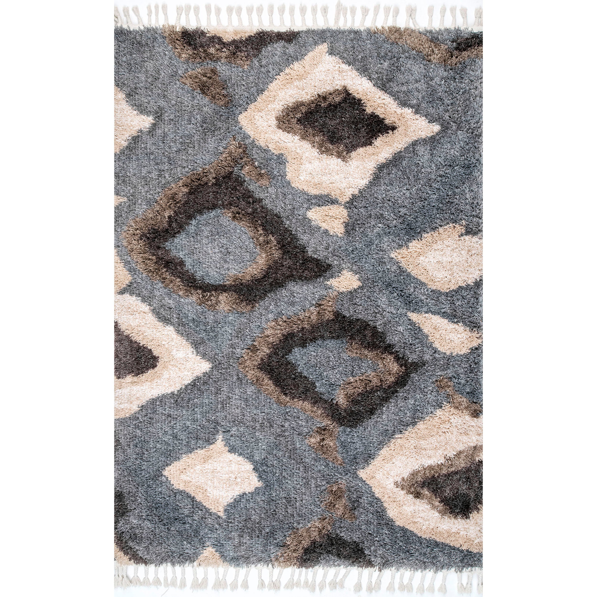 Zaniyah Abstract Iris Shag with Tassel Area Rug - Image 2