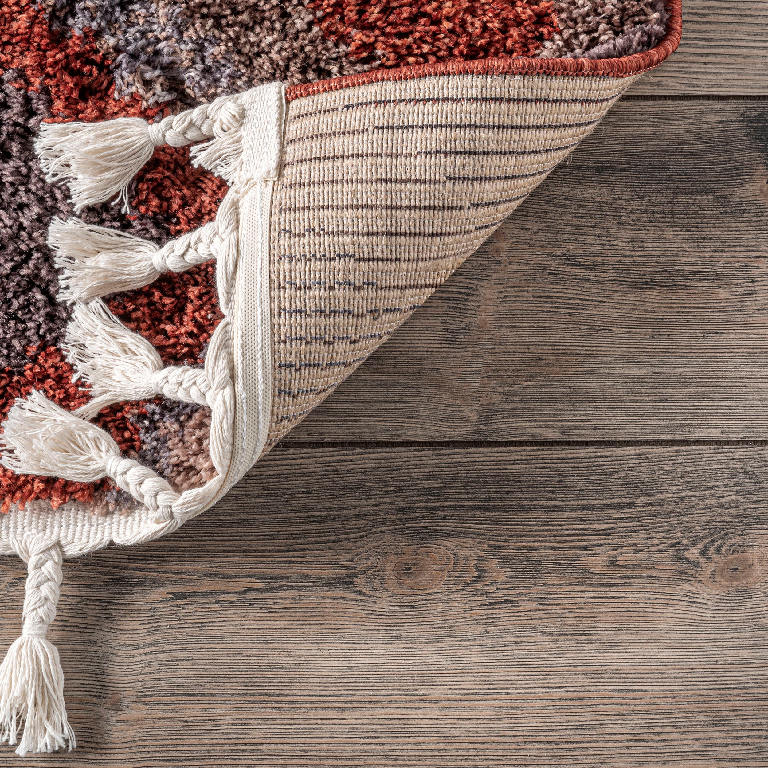 Alexia Iris Trellis Shag with Tassel Area Rug - Image 4