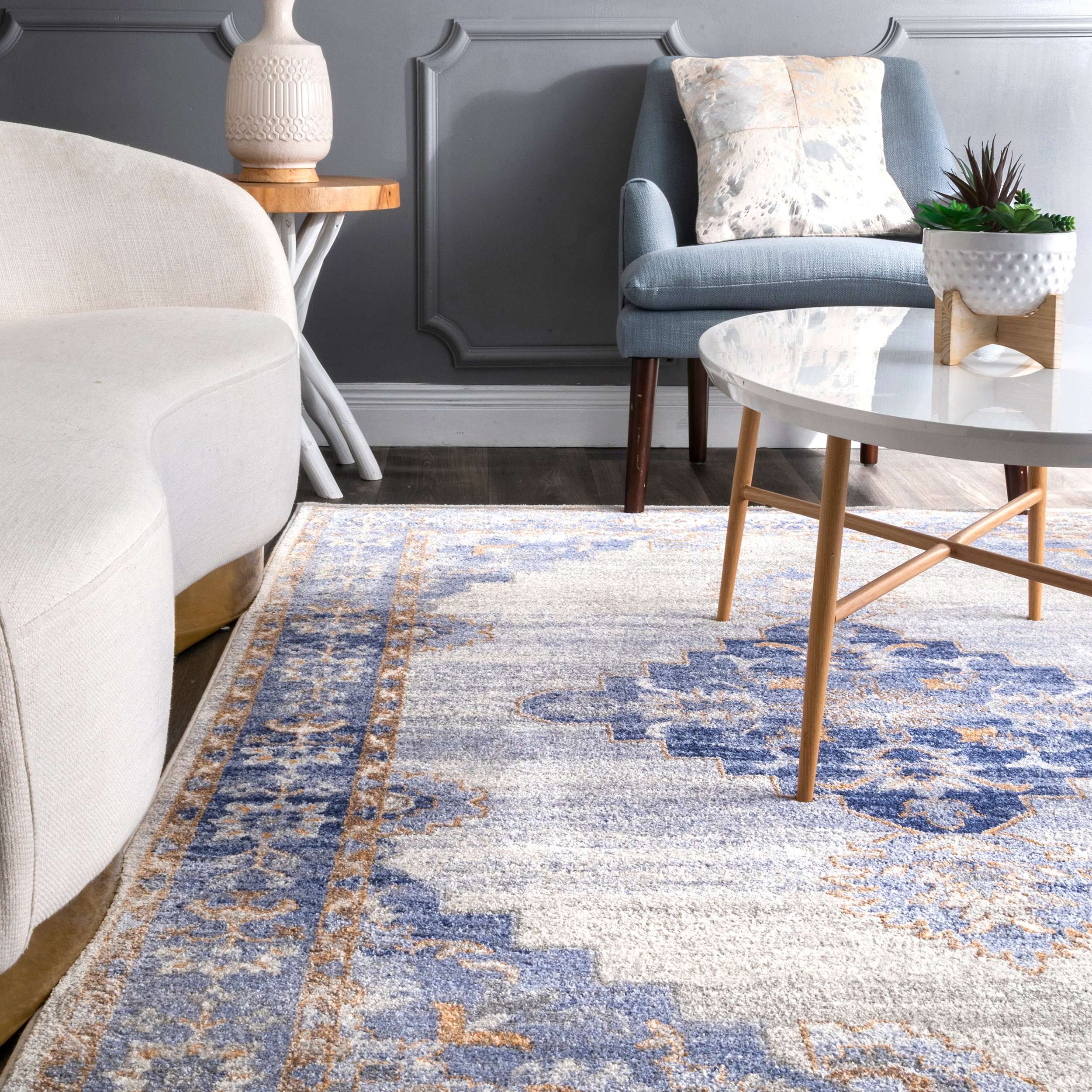 Vintage Johnnie Medallion Area Rug - Image 3