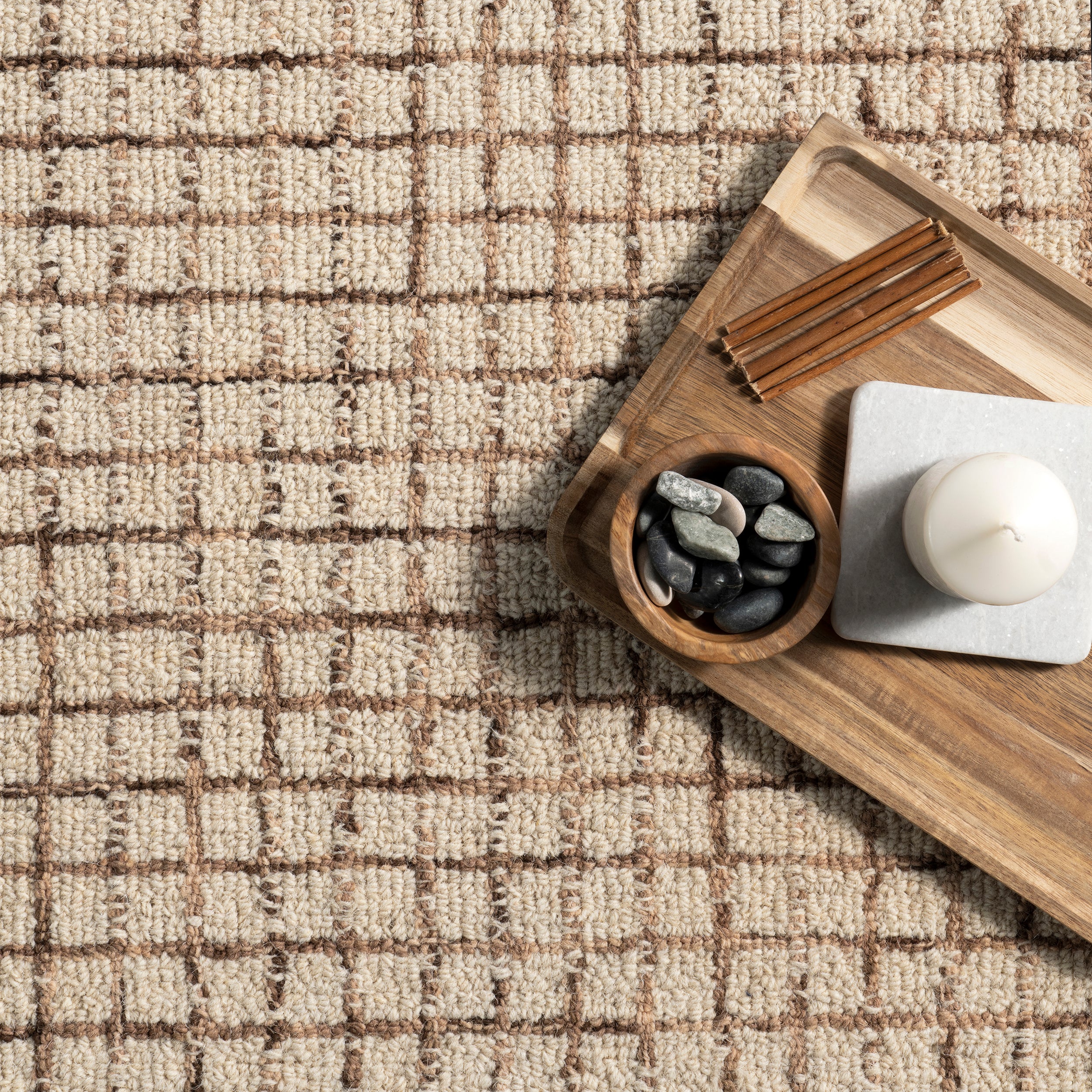 Melrose Checked Wool Area Rug - Image 9