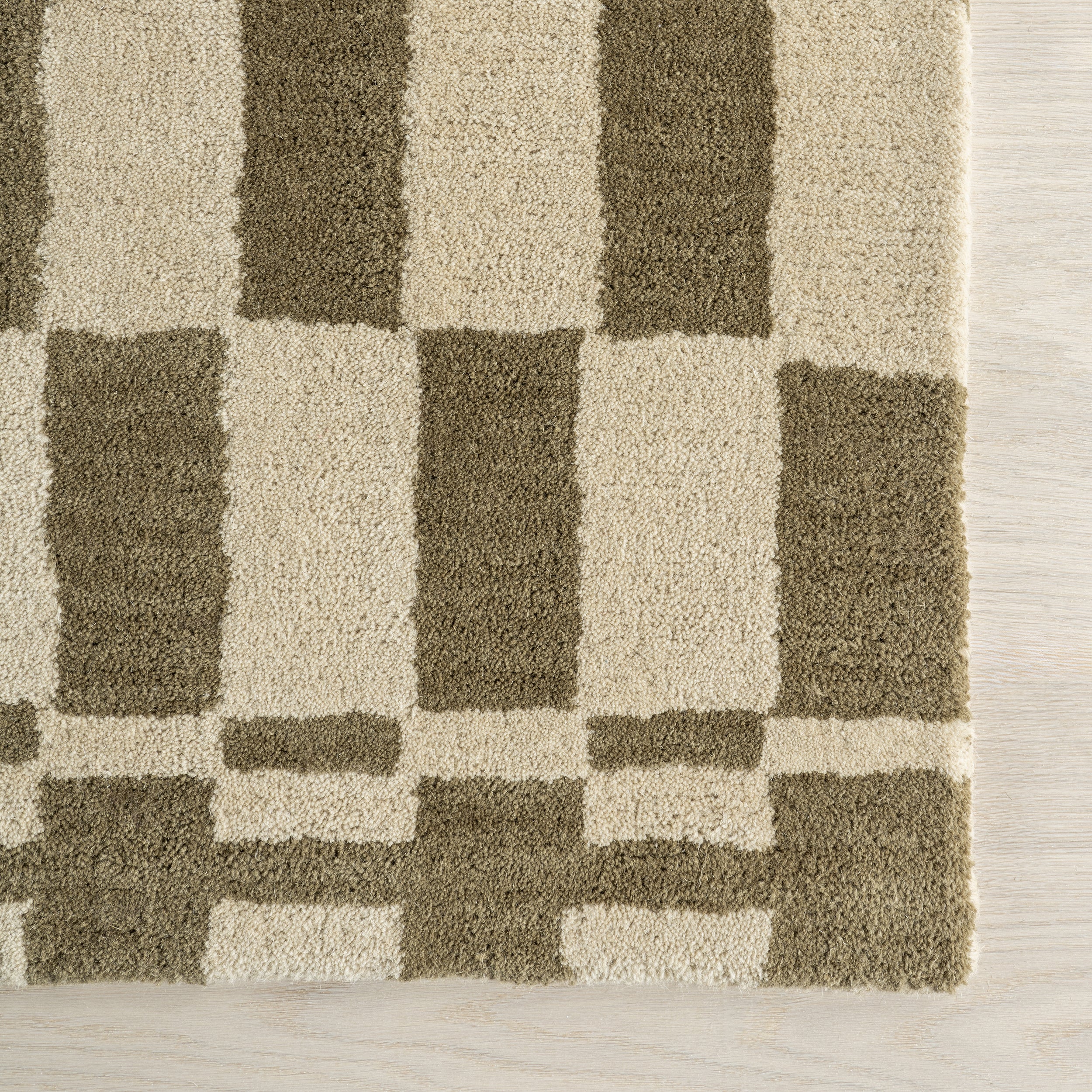Kia Checkerboard Wool Area Rug - Image 6