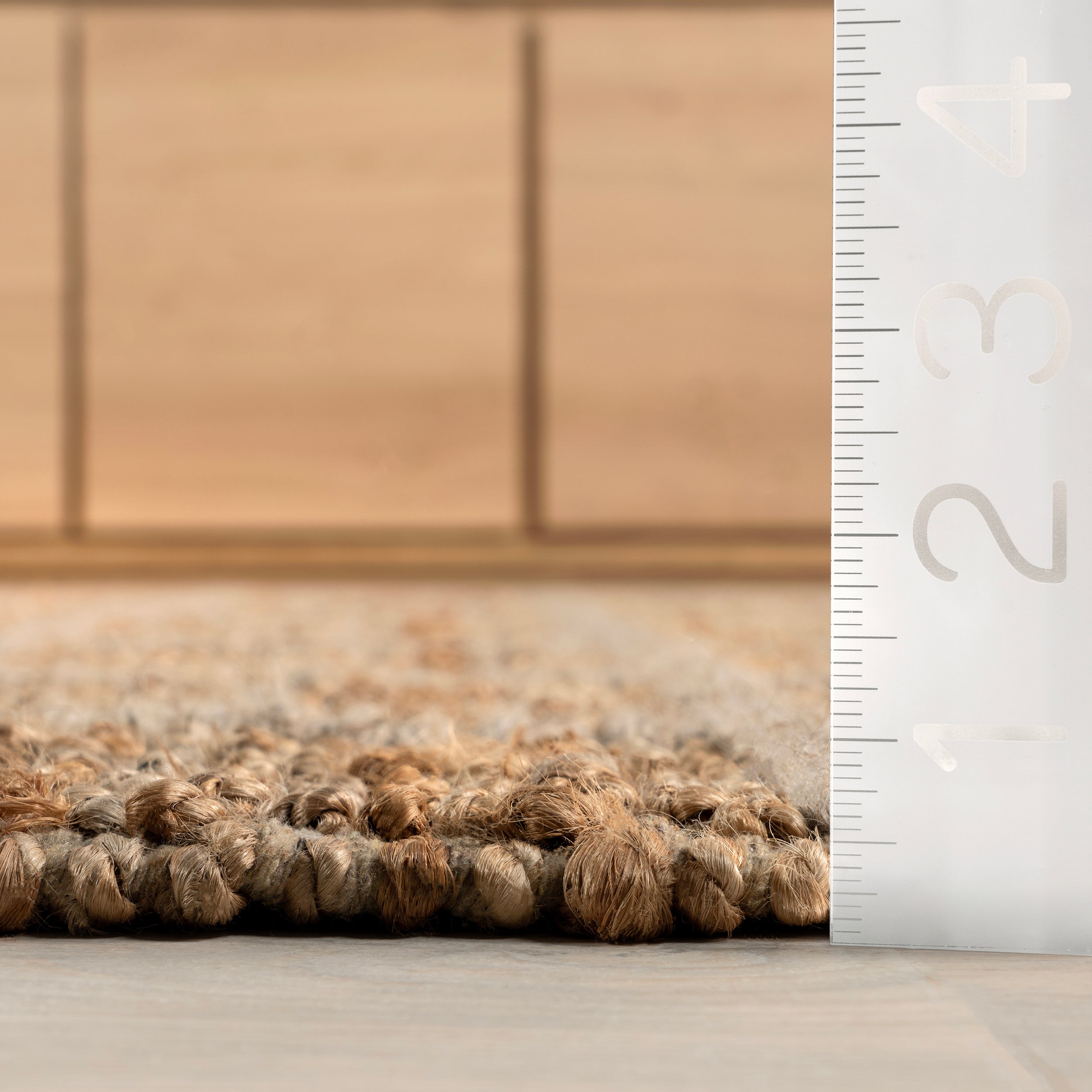 Penni Checked Jute and Wool Area Rug - Image 3