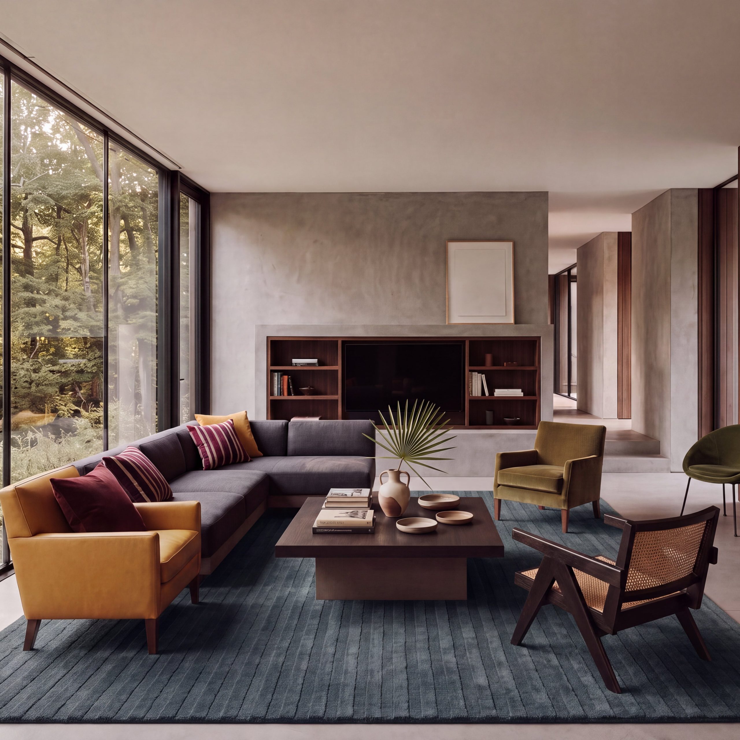 Arcelia Striped Wool Blend Area Rug - Image 2