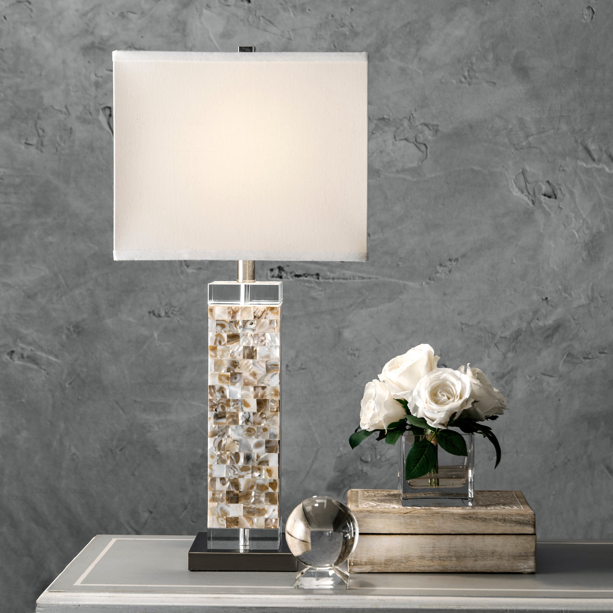 Houston 29 Crystal & Iron Mosaic Table Lamp - Image 2