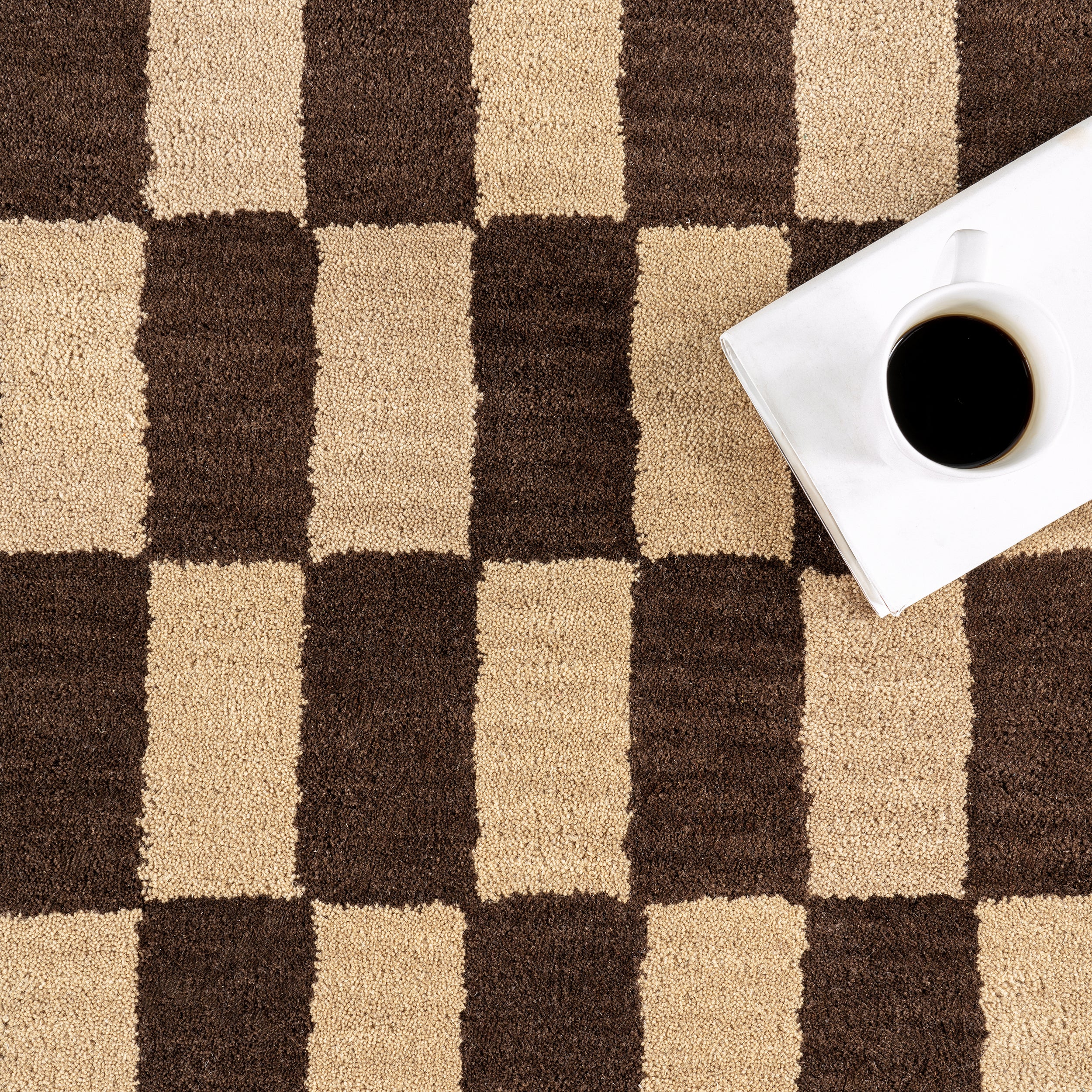Kia Checkerboard Wool Area Rug - Image 15