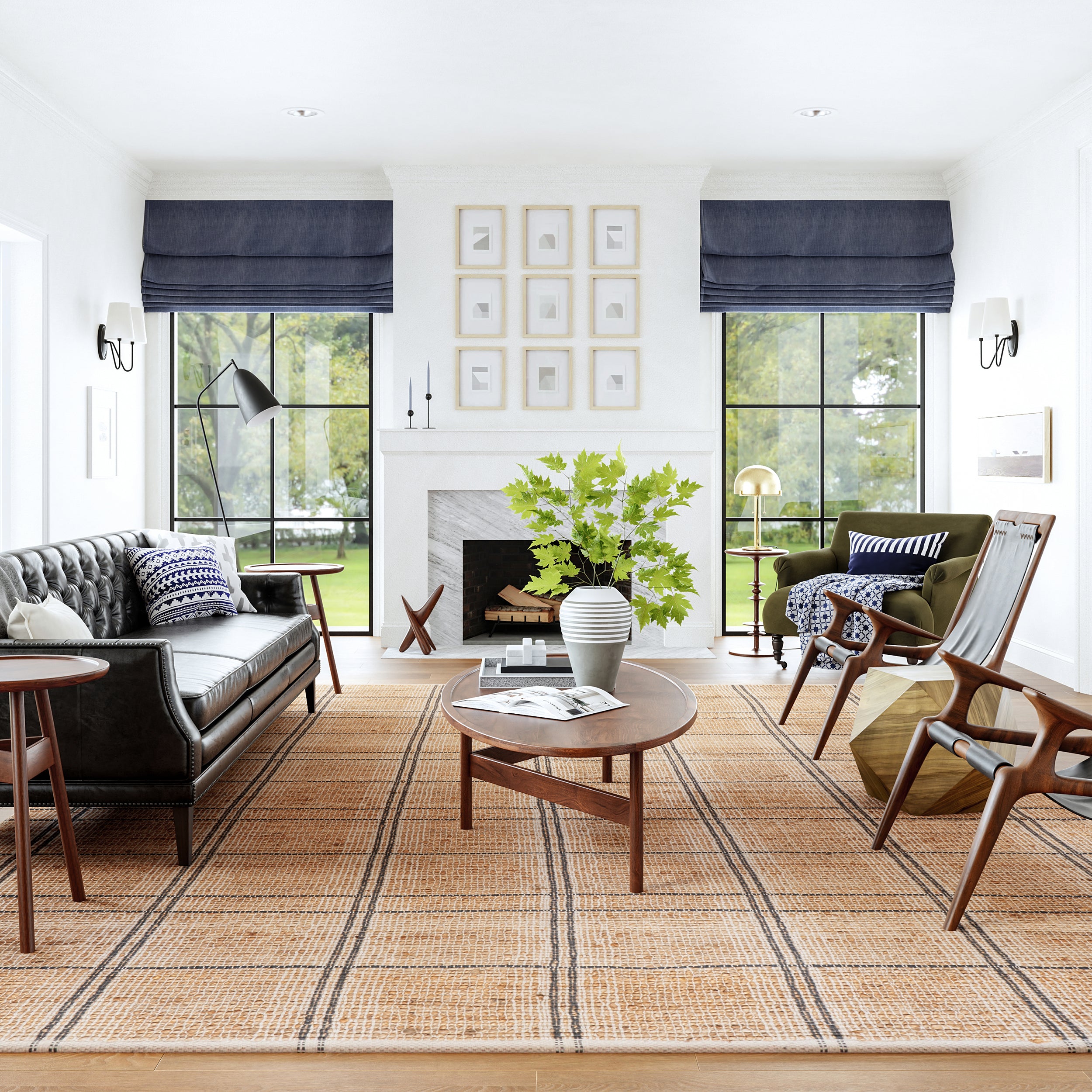 Oscar Plaid Jute Area Rug - Image 9