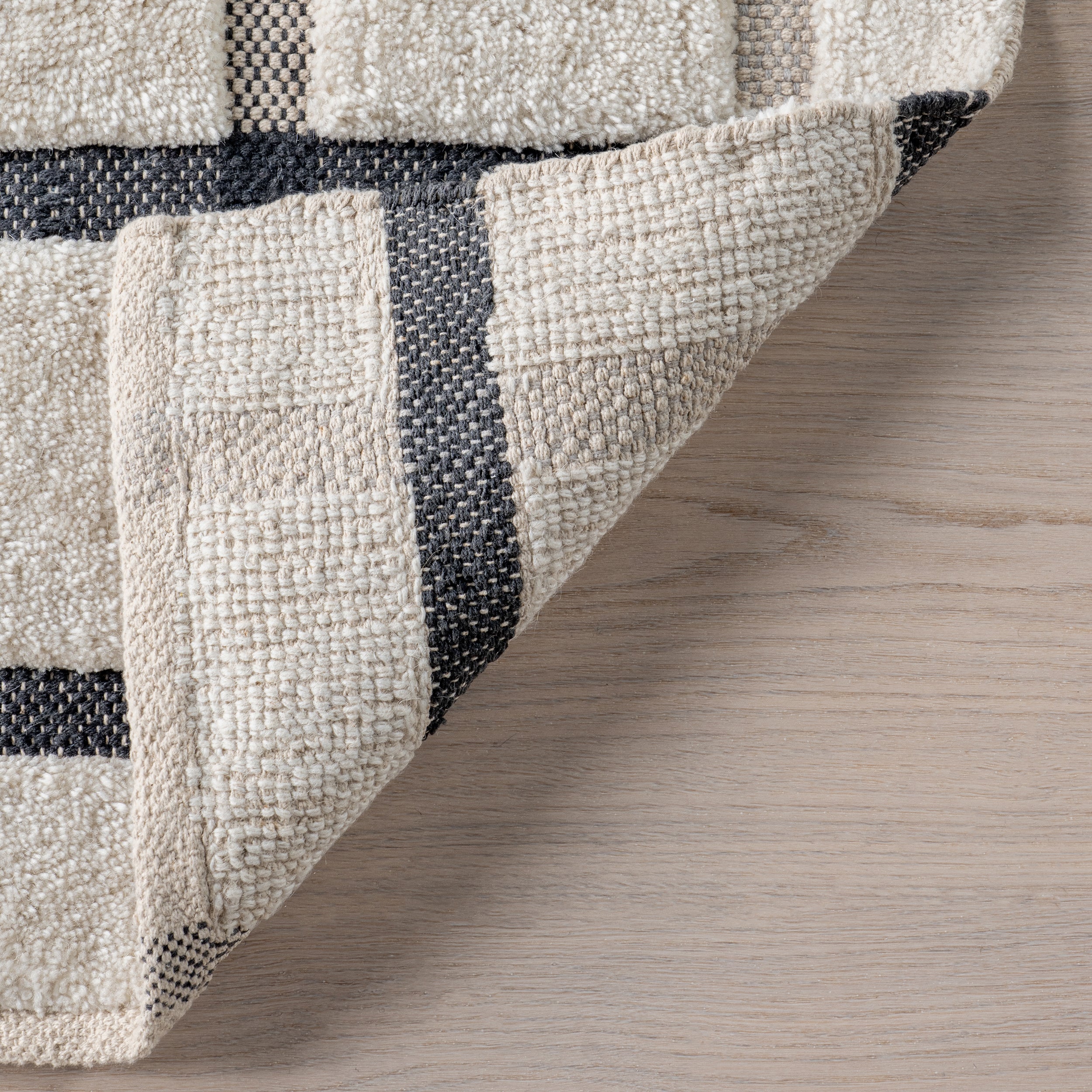 Rowena Checked Wool Area Rug - Image 6