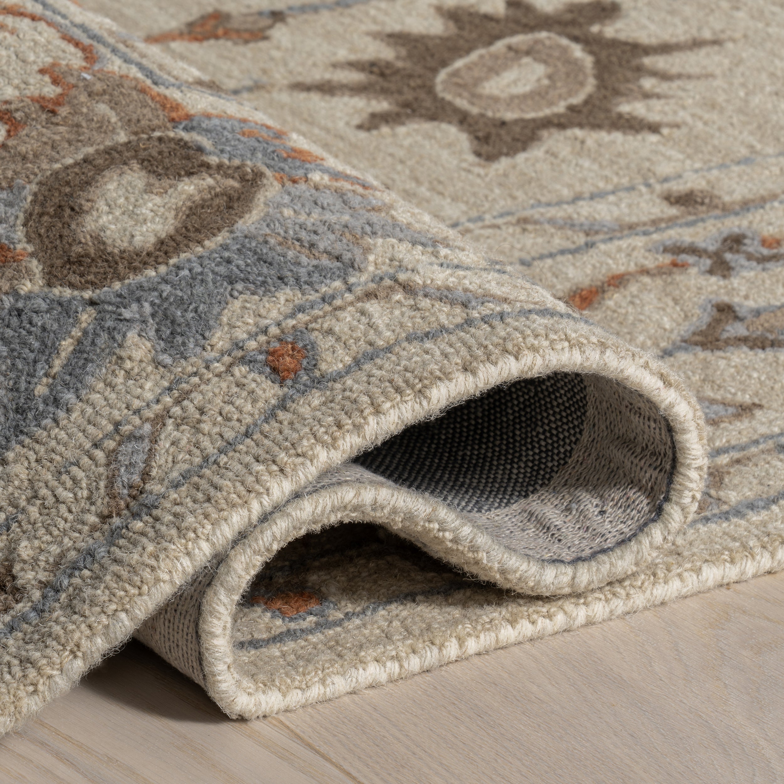 Woodland Bordered Wool Area Rug - Image 4