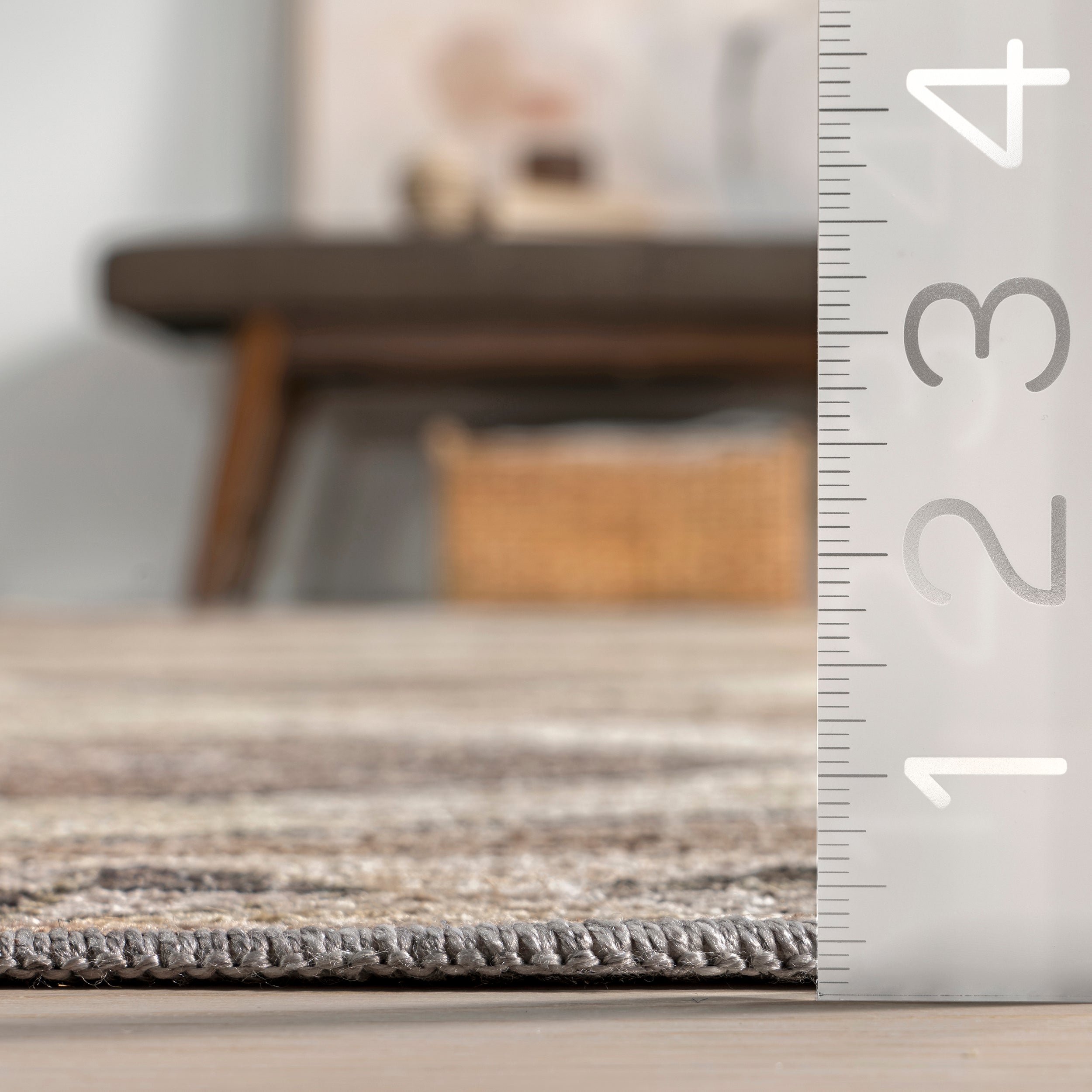 Fennel Diamond Machine Washable Area Rug - Image 3