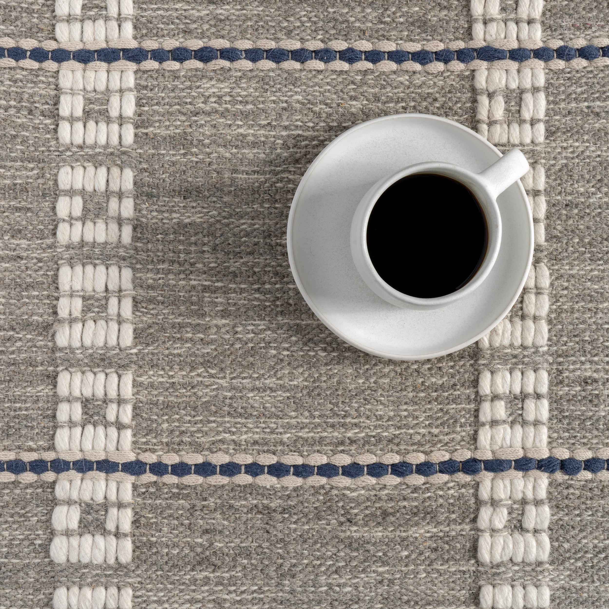 Morgan Geometric Check Wool and Cotton Area Rug - Image 7