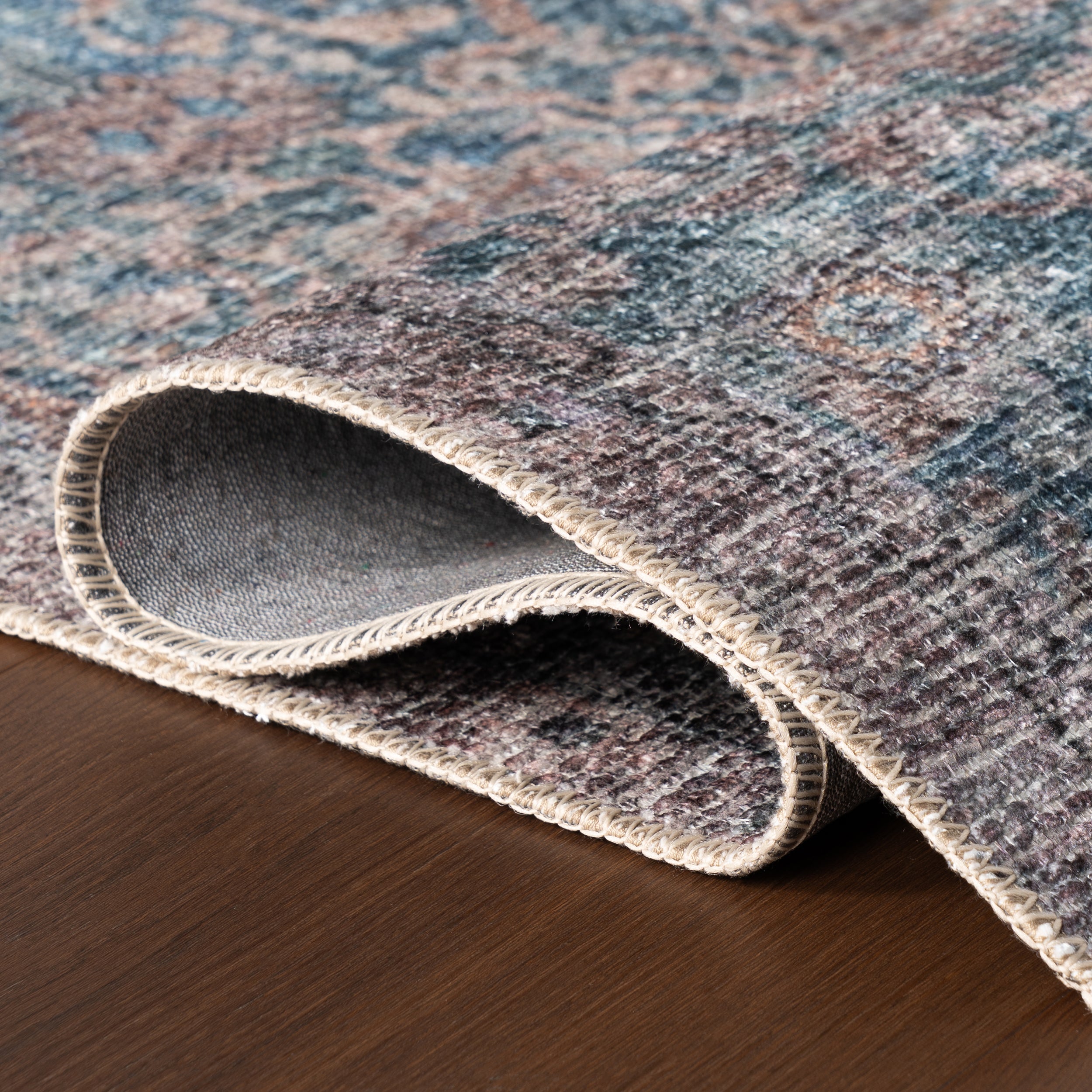 Nerissea Vintage & Distressed Washable Rug - Image 4