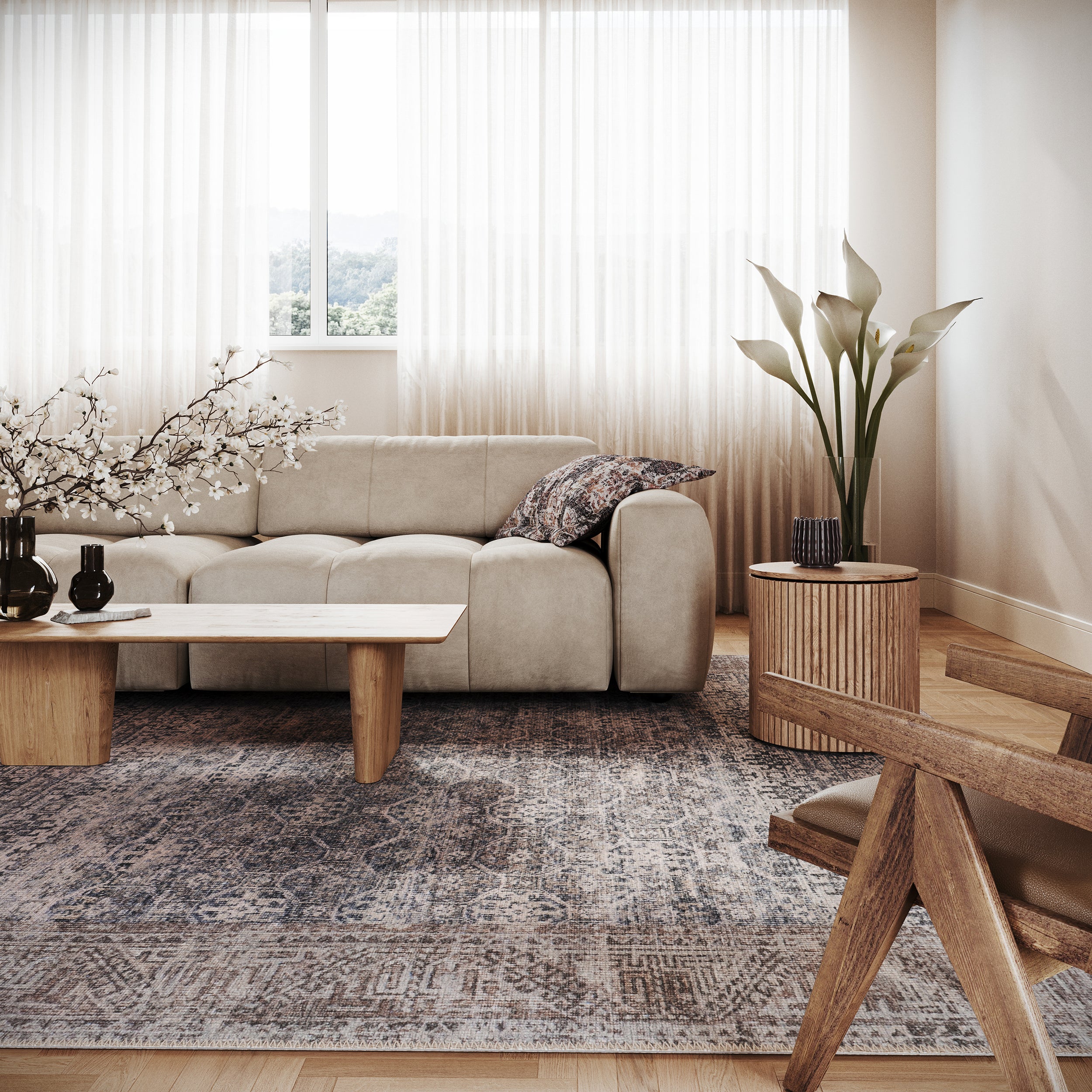 Alveris Vintage & Distressed Washable Rug - Image 2