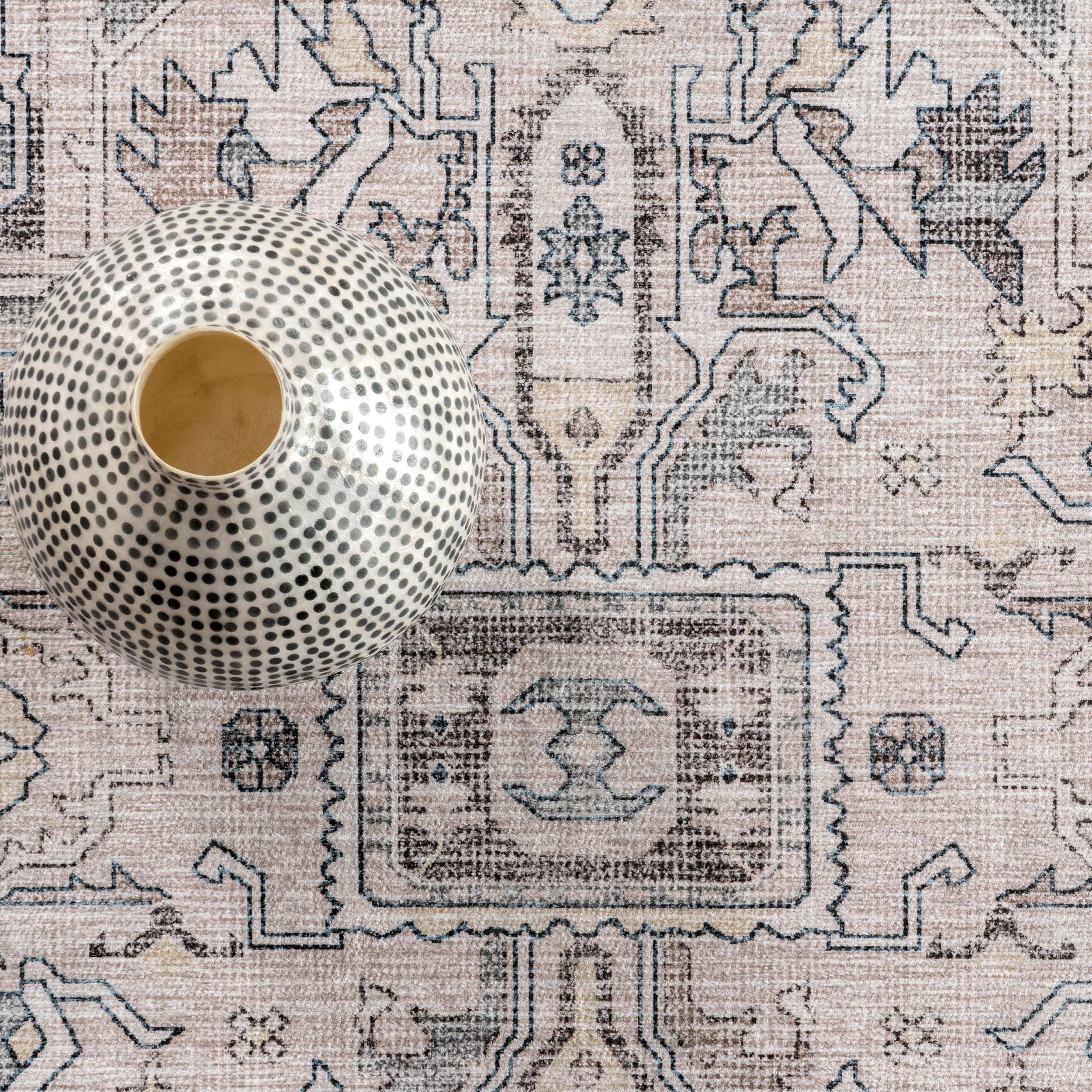 Vita SplashGuard Vintage Medallion Machine Washable Area Rug - Image 17