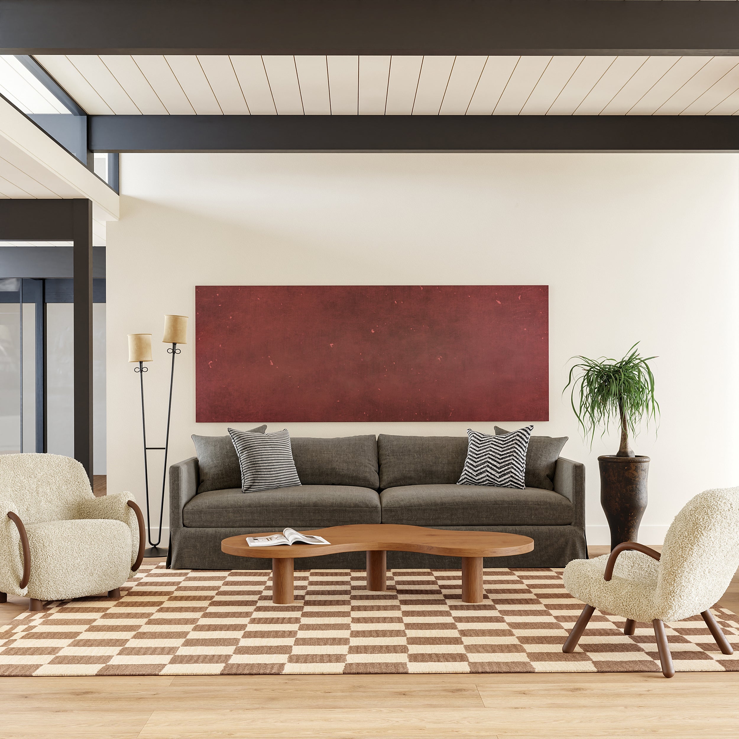 Kia Checkerboard Wool Area Rug - Image 18