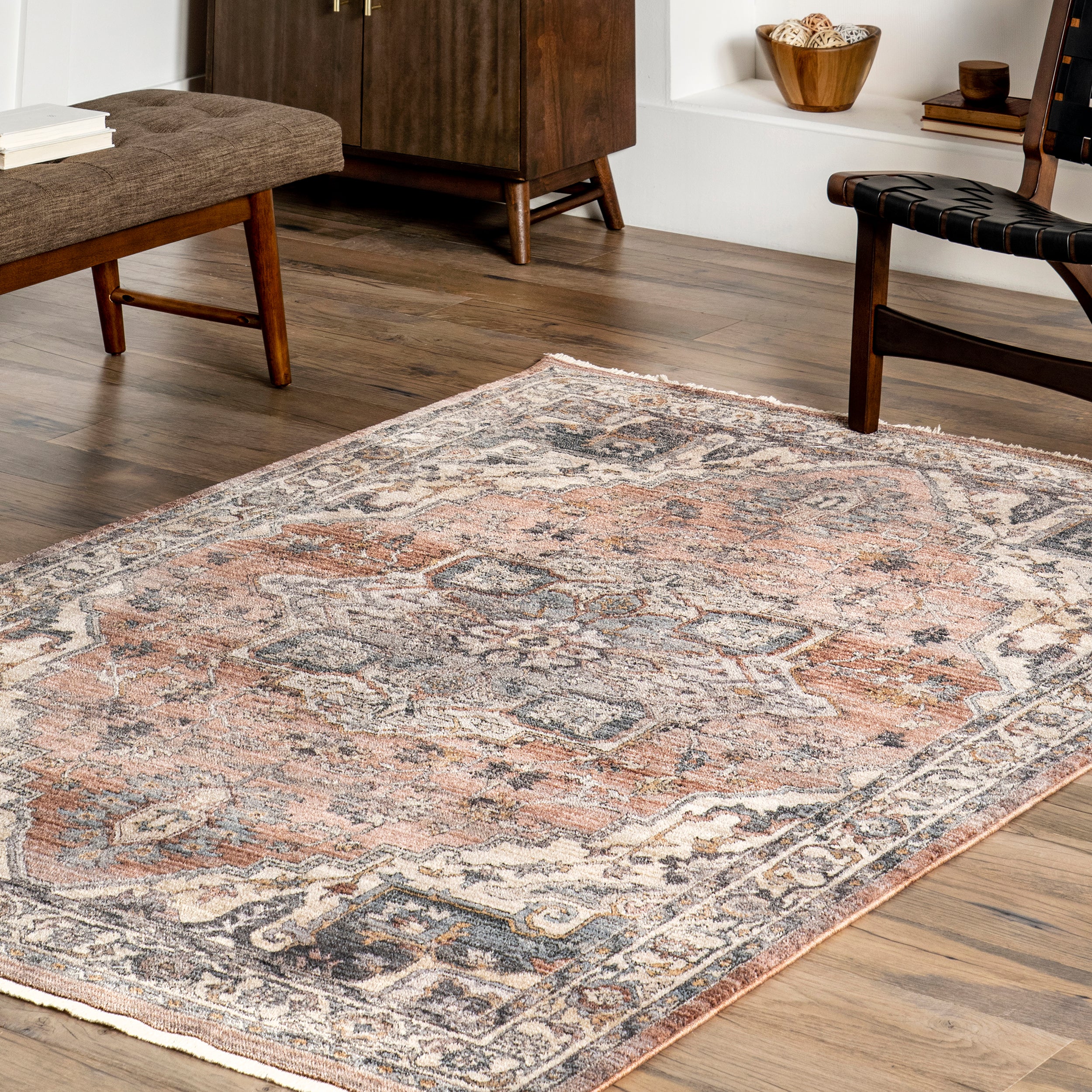 Faded Medallion Fringe Area Rug - Image 15