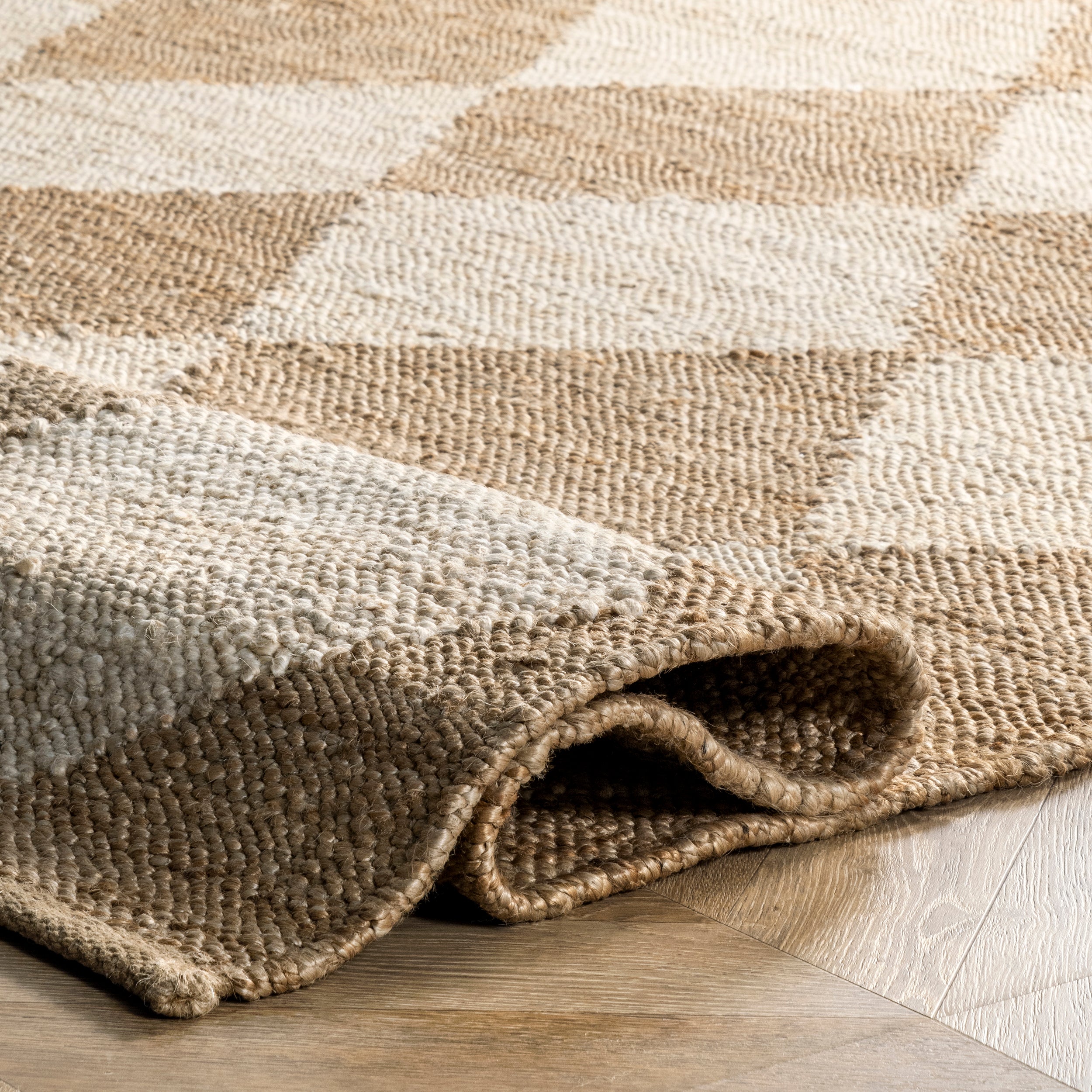 Louie Diamond Checkerboard Jute Area Rug - Image 4