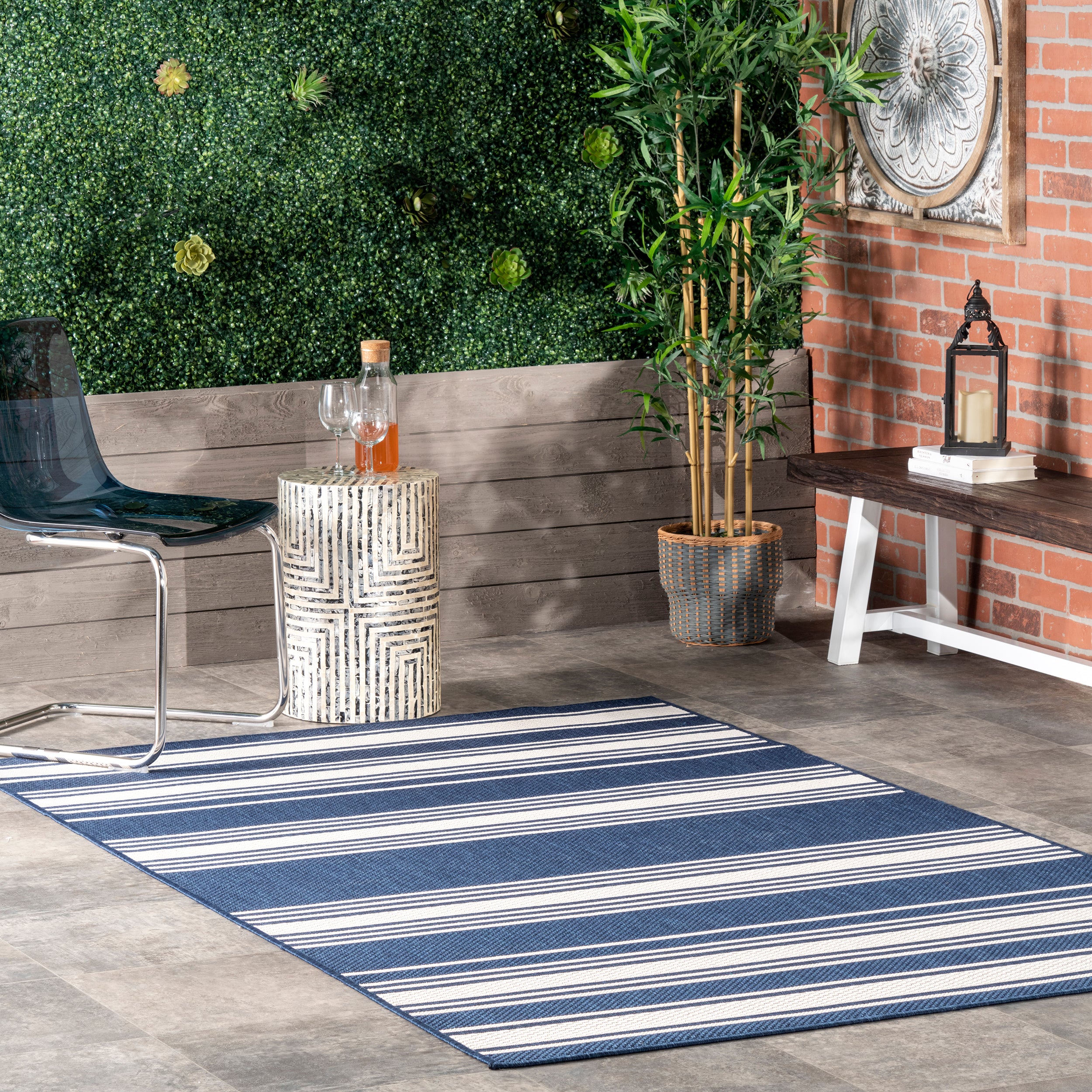 Romy Striped Indoor/Outdoor Area Rug - Image 7