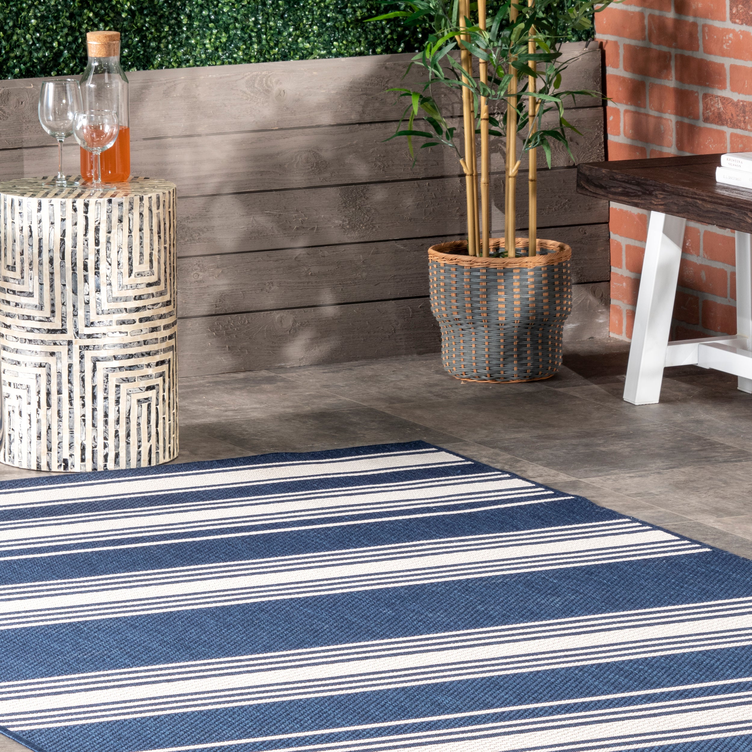 Romy Striped Indoor/Outdoor Area Rug - Image 10