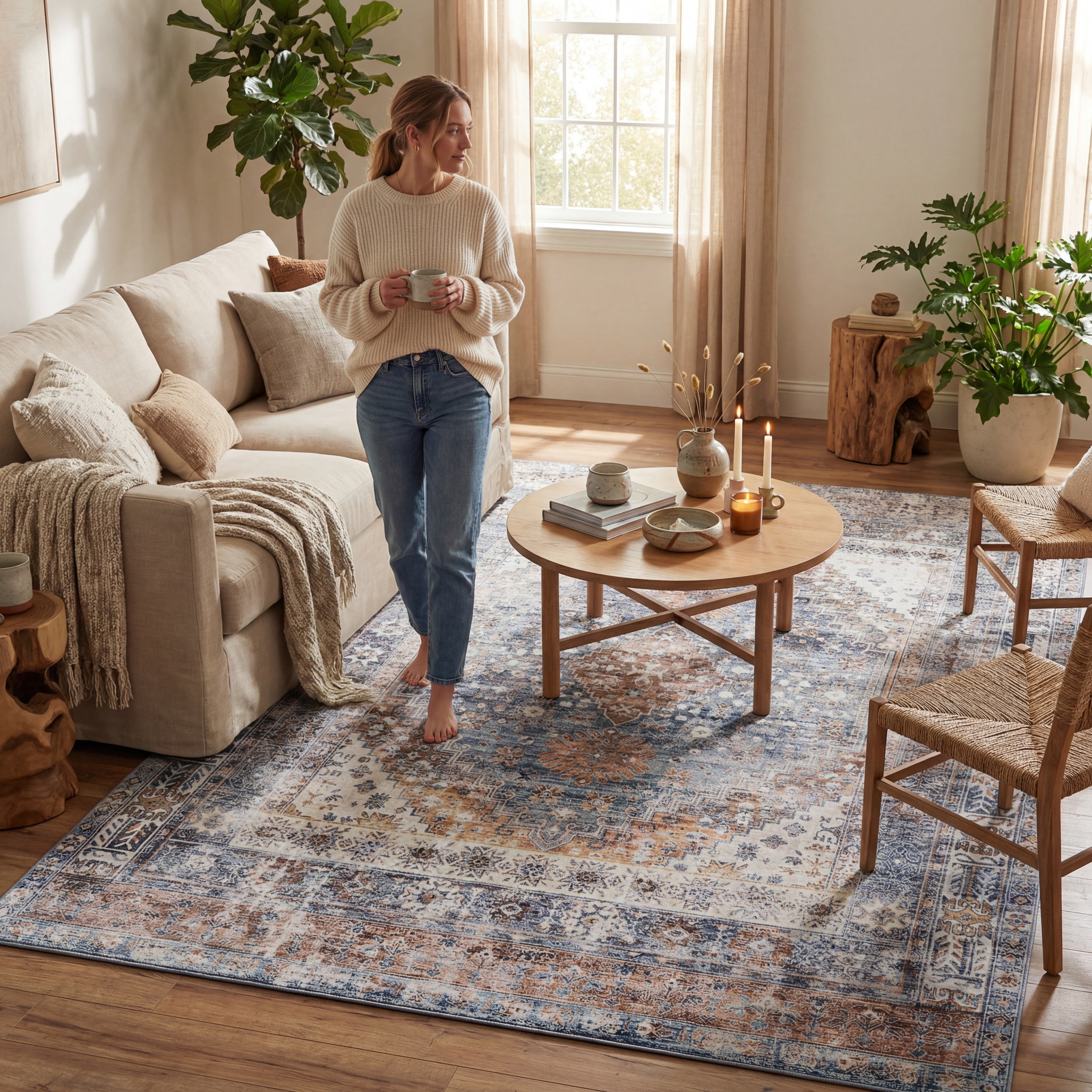 Nuloom Serisse Medallion Washable Rug - Image 7