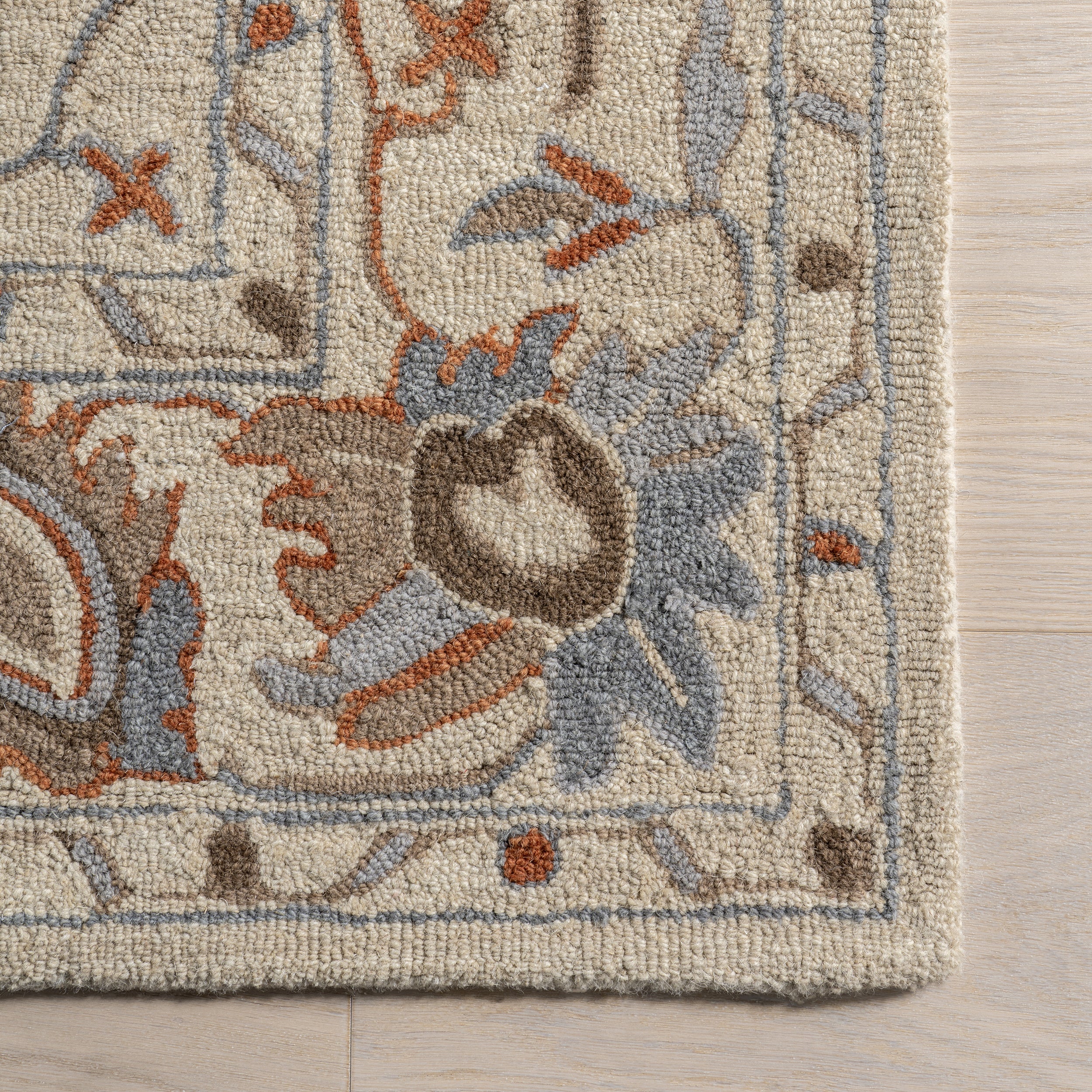 Woodland Bordered Wool Area Rug - Image 6
