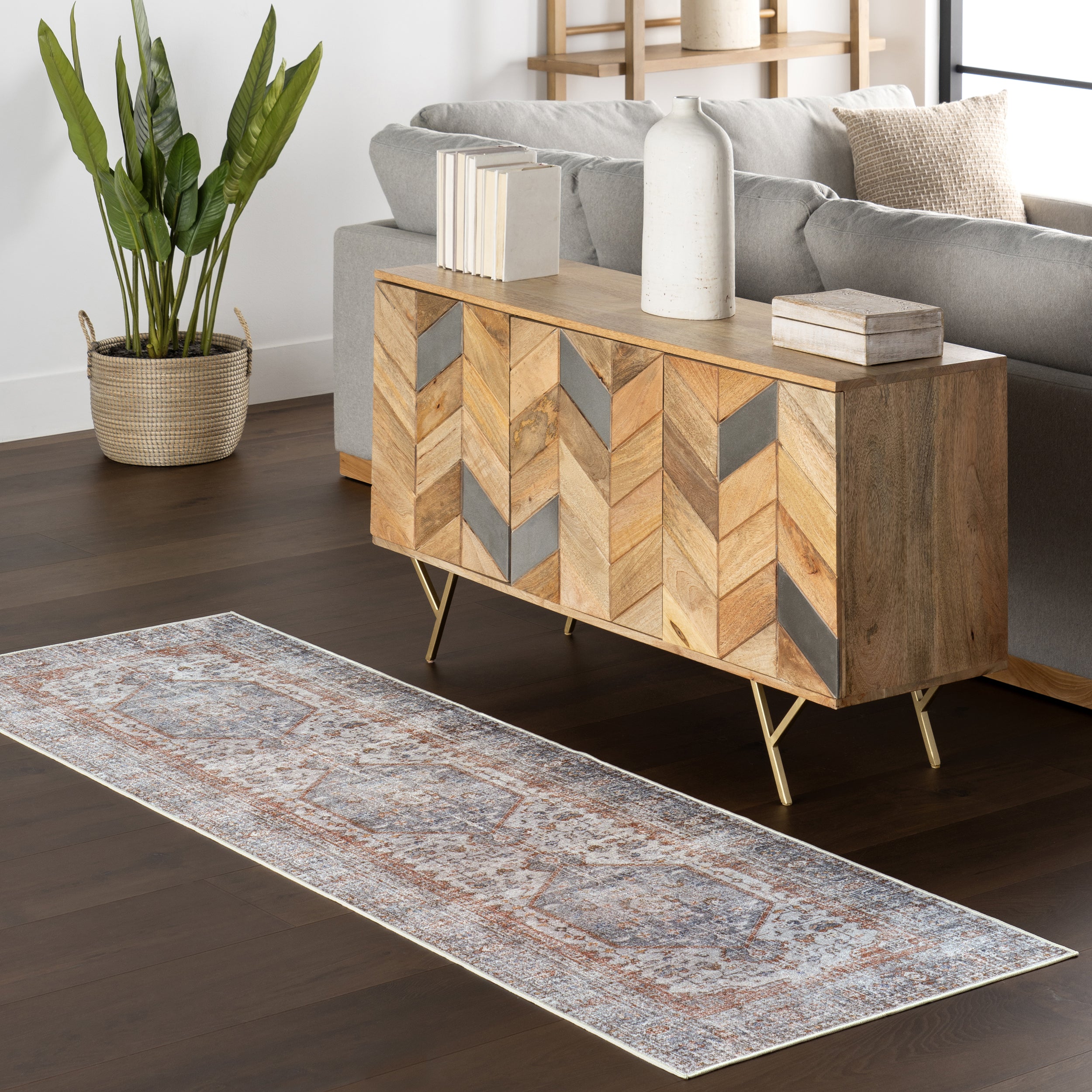 Iana Medallion SplashGuard Machine Washable Area Rug - Image 20