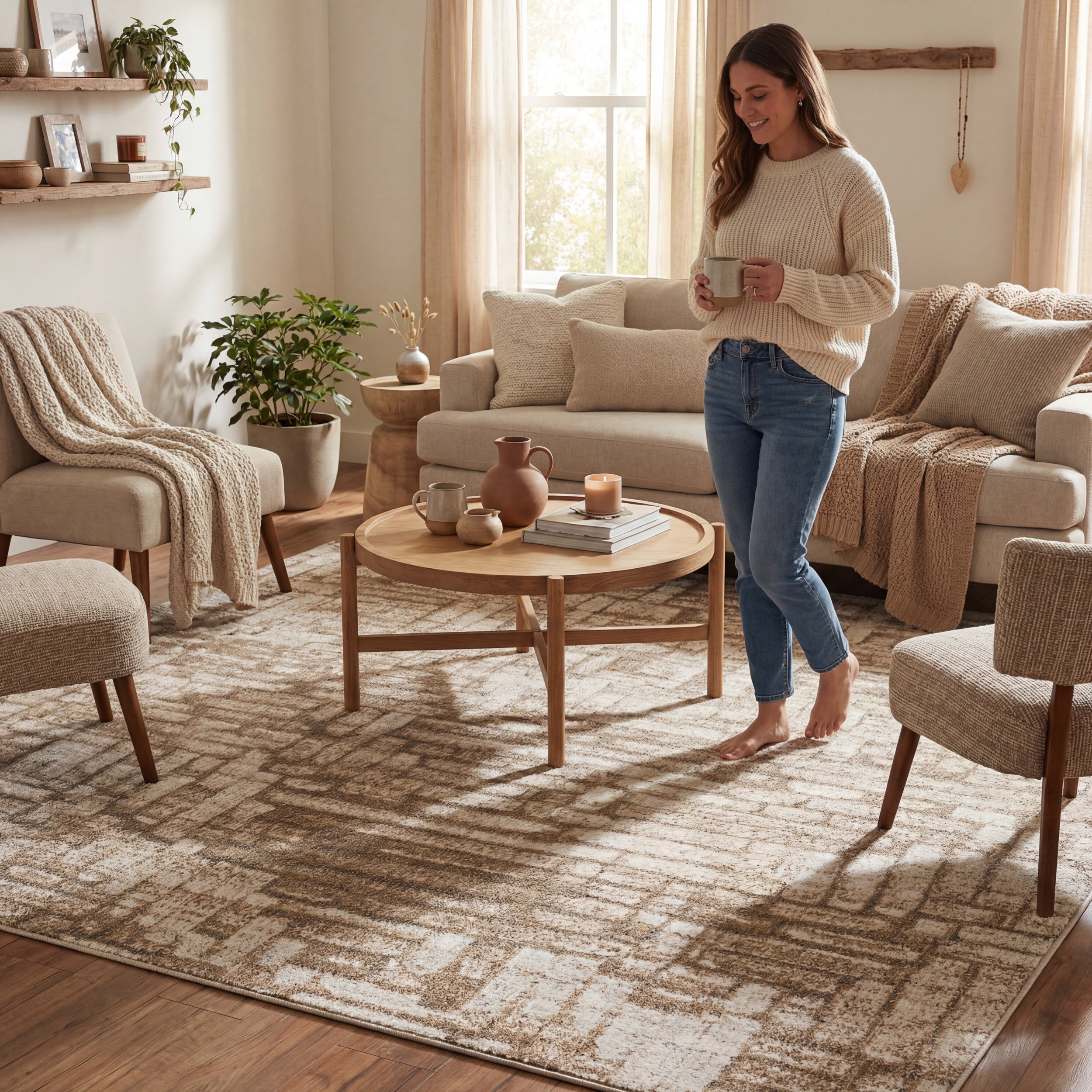 nuLOOM Leontine Rustic Abstract Washable Area Rug - Image 7