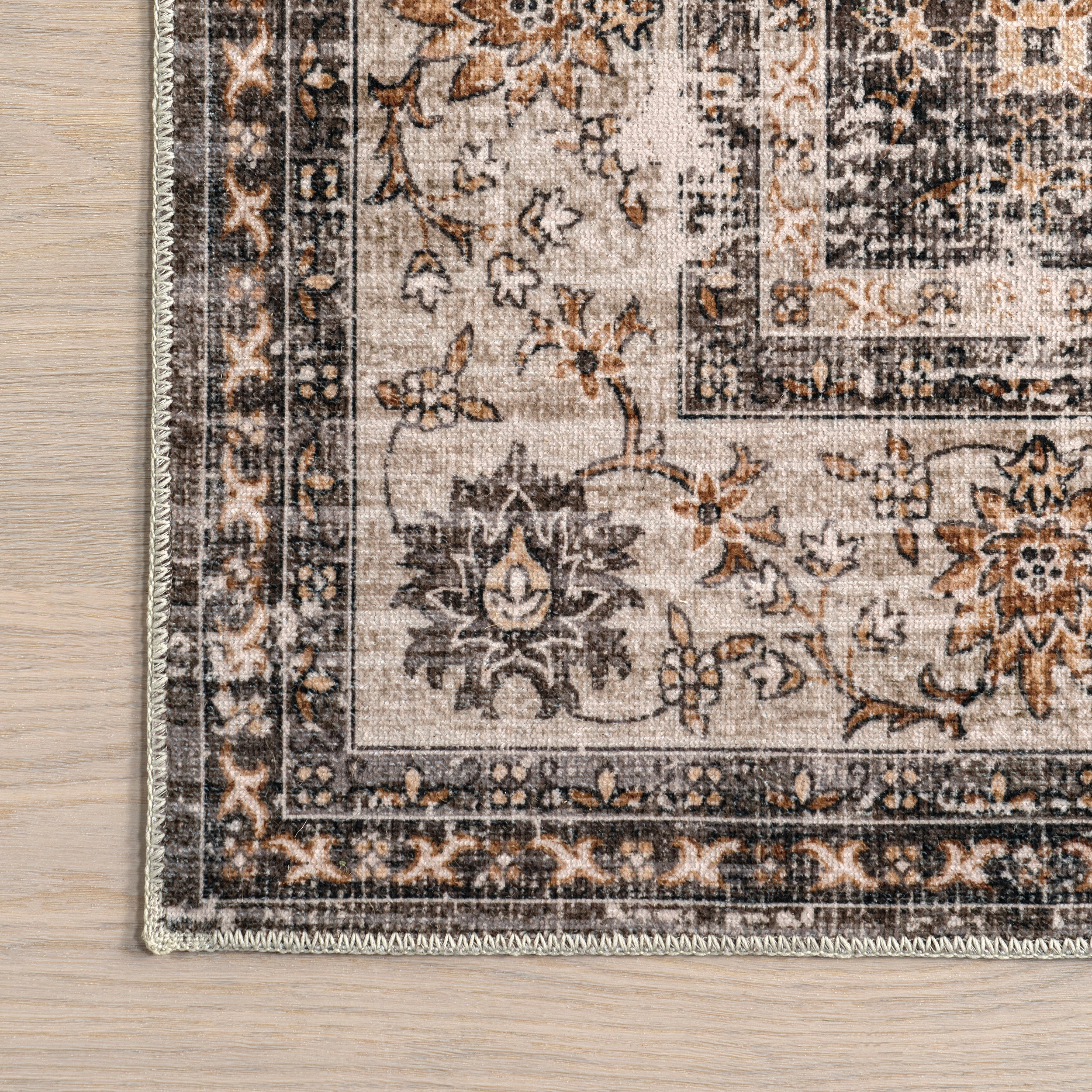 Rosewood Vintage Machine Washable Area Rug - Image 23