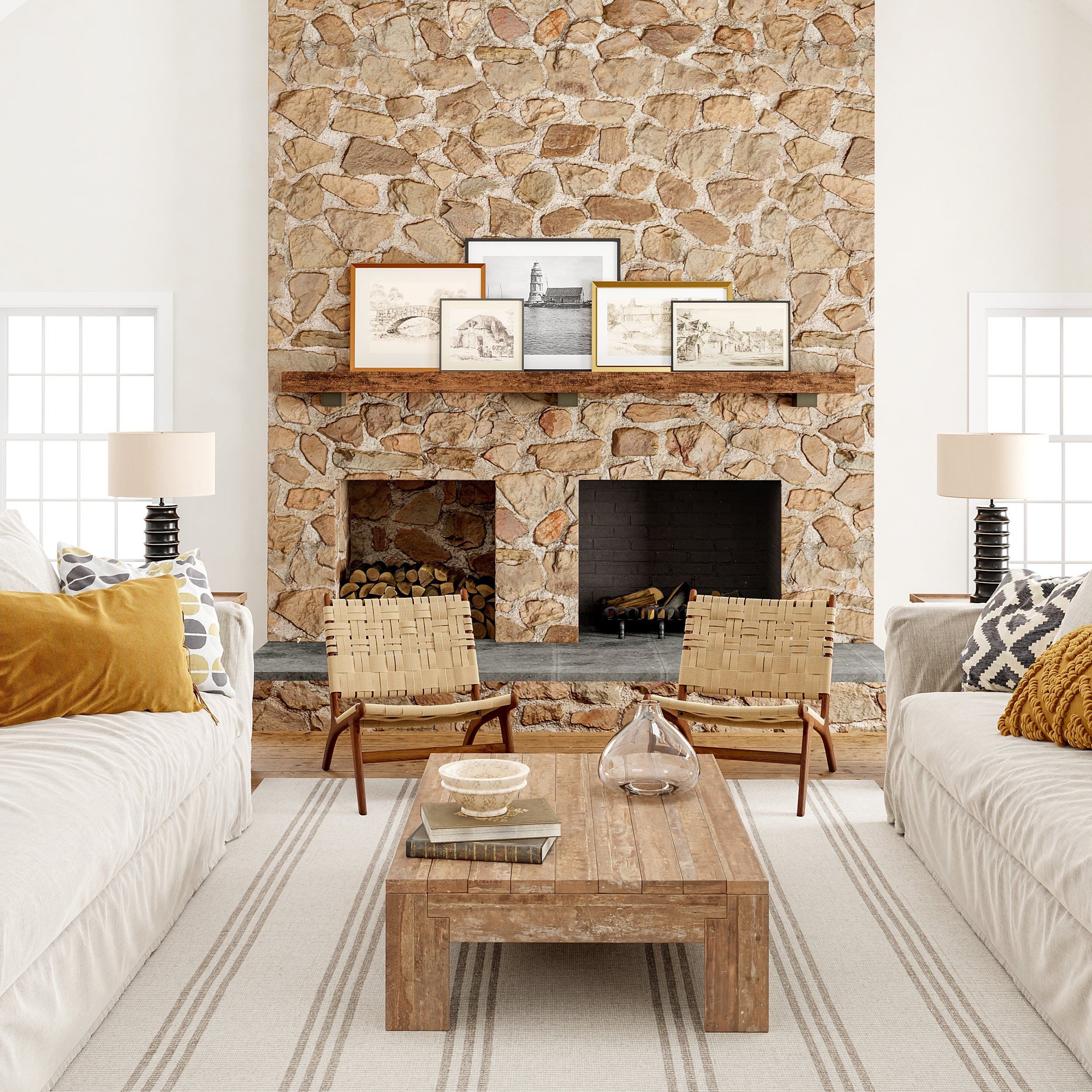 Hawthorn Striped Wool Area Rug - Image 2